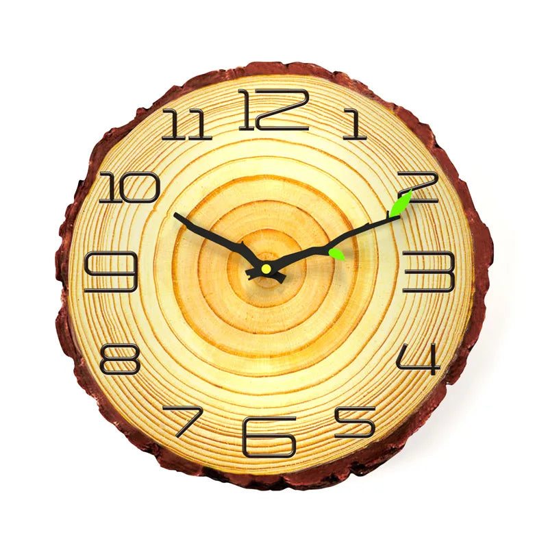 Vintage Rustic Wooden Wall Clock - Modern Farmhouse Home Decor