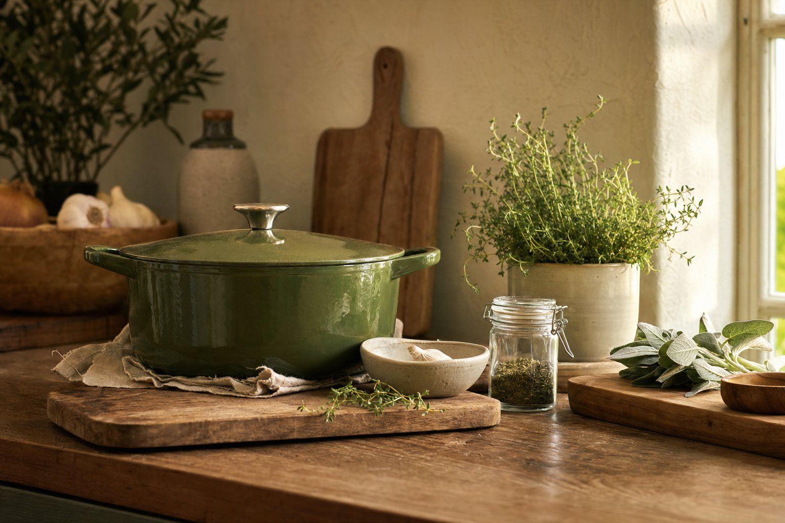 A bright, organized kitchen with room to work