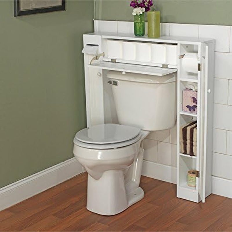 Over-the-Toilet Space Saver Cabinet - White Bathroom Storage Organizer