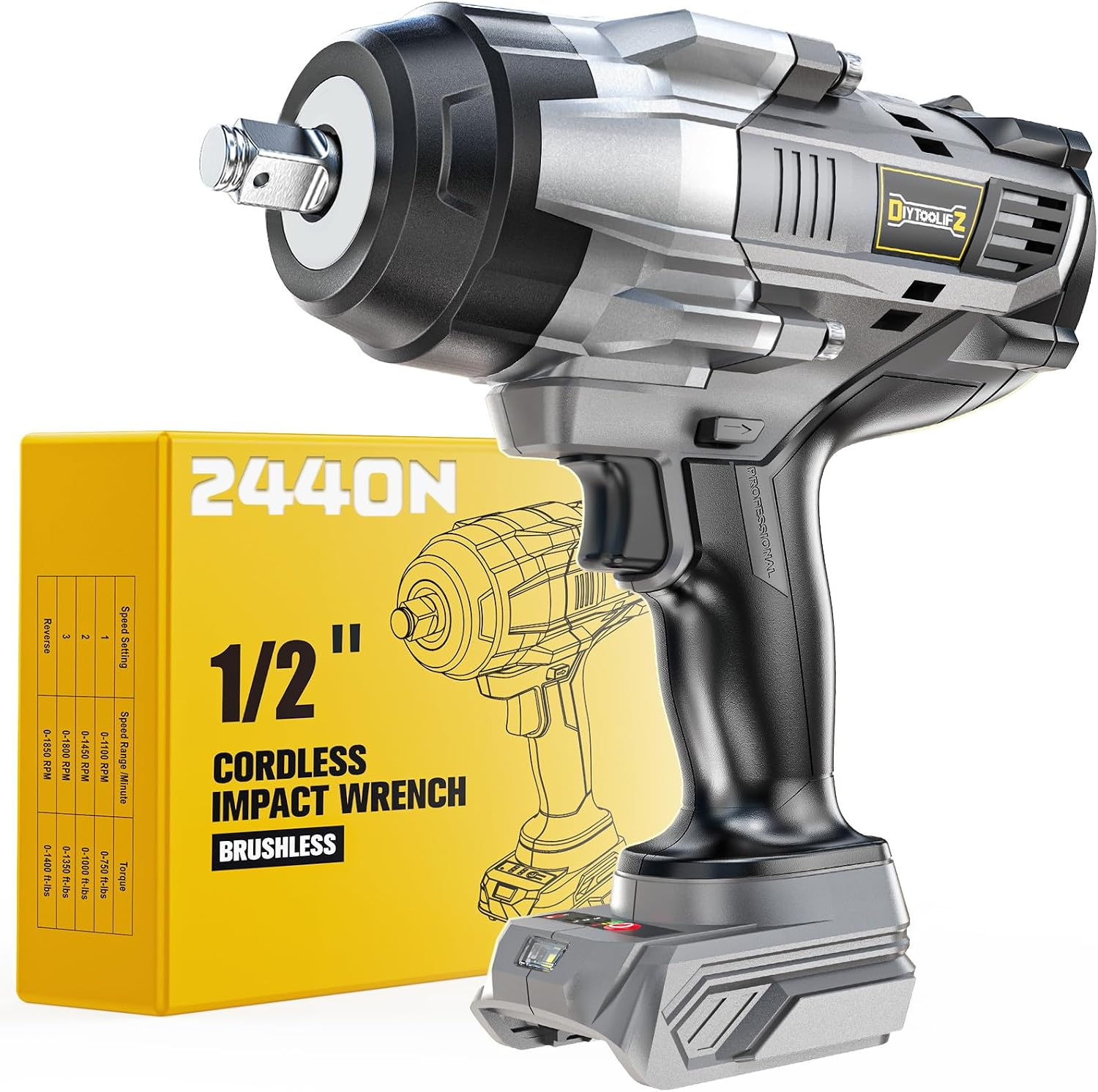 DIYTOOLIFZ DEWALT-compatible cordless impact wrench