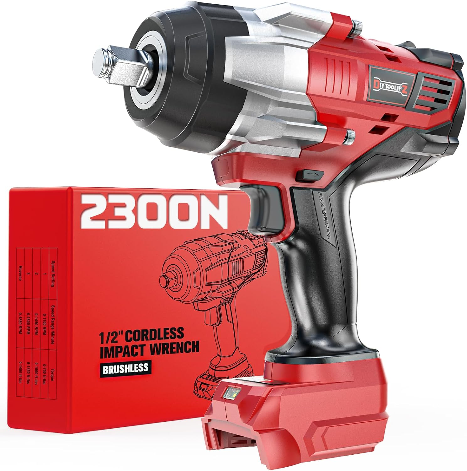 DIYTOOLIFZ Milwaukee-compatible cordless impact wrench