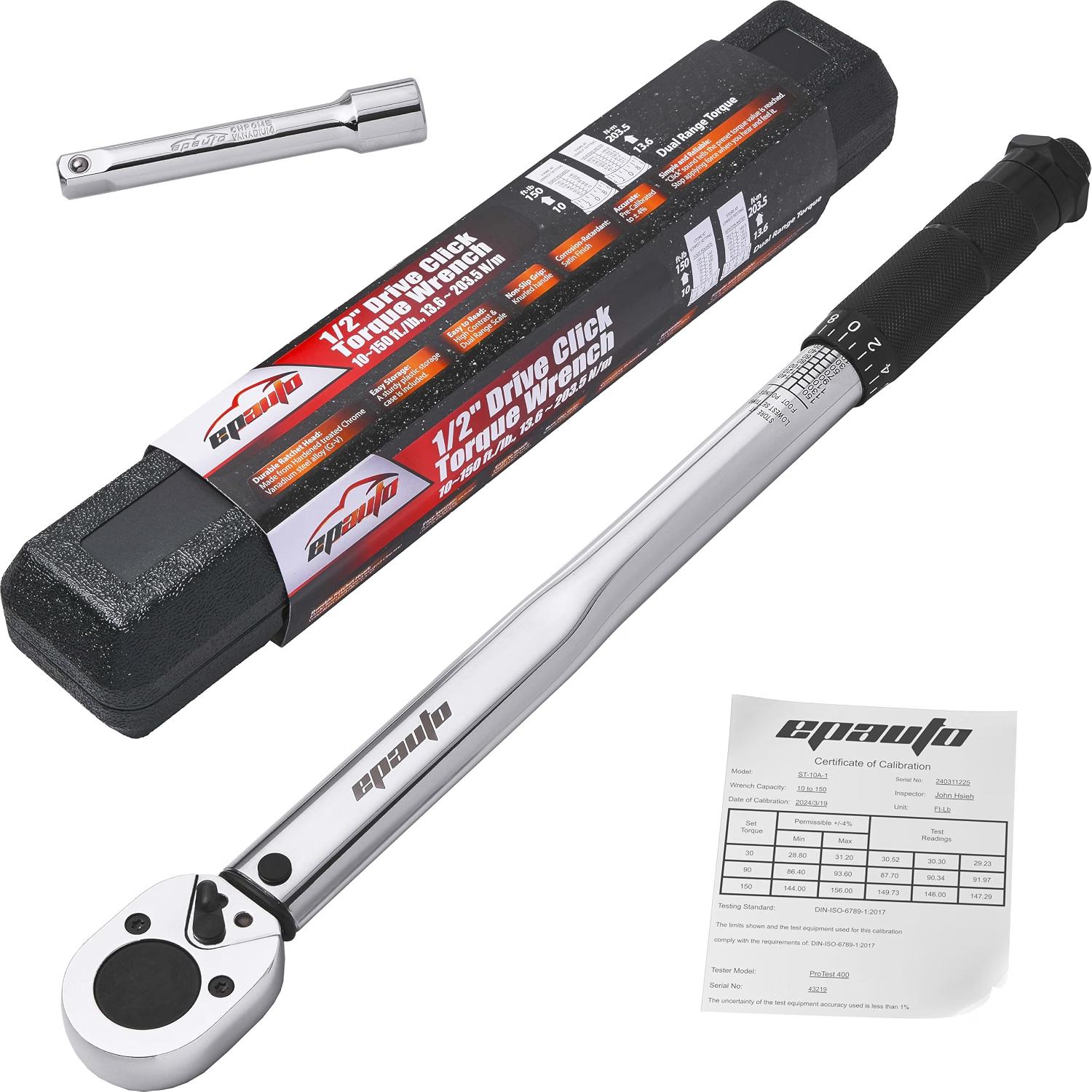 Click torque wrench used for measured final tightening