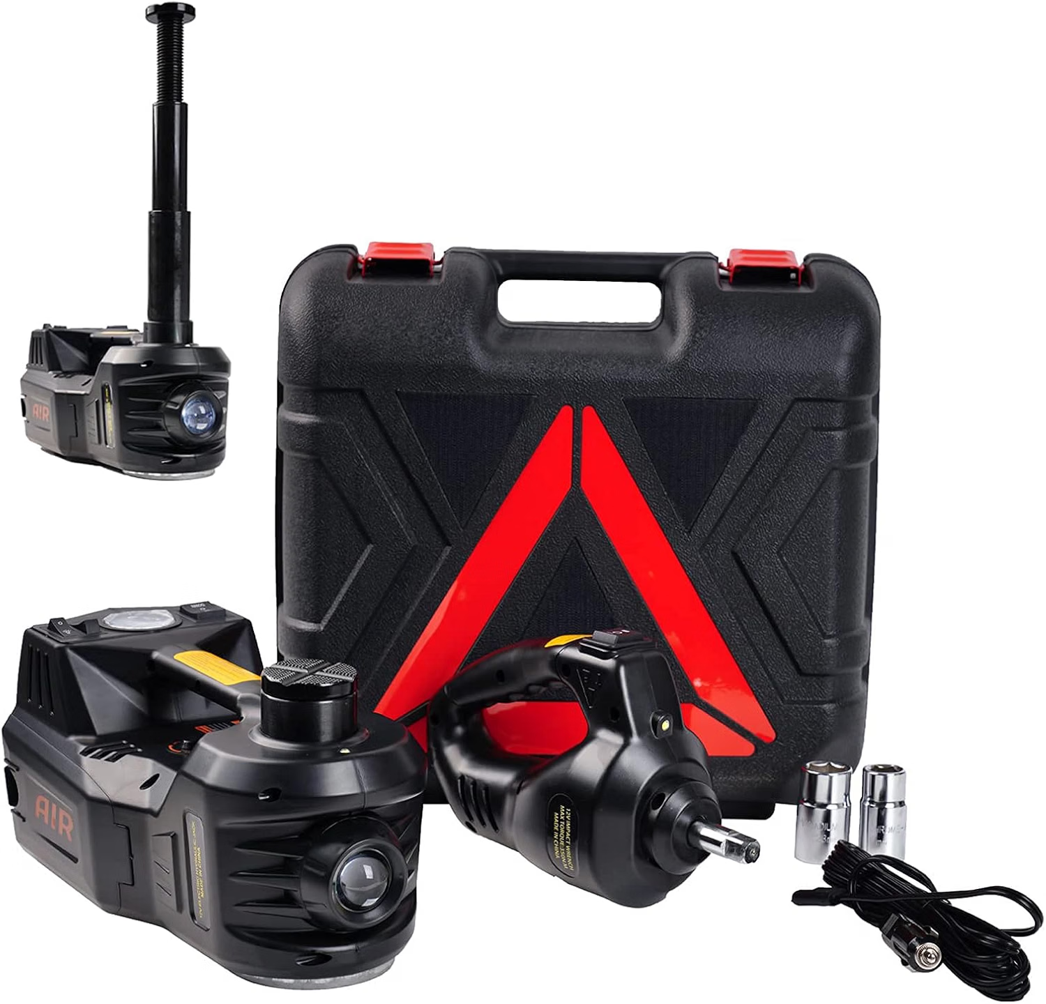 ROGTZ 5 ton electric car jack, impact wrench, and tire inflator kit