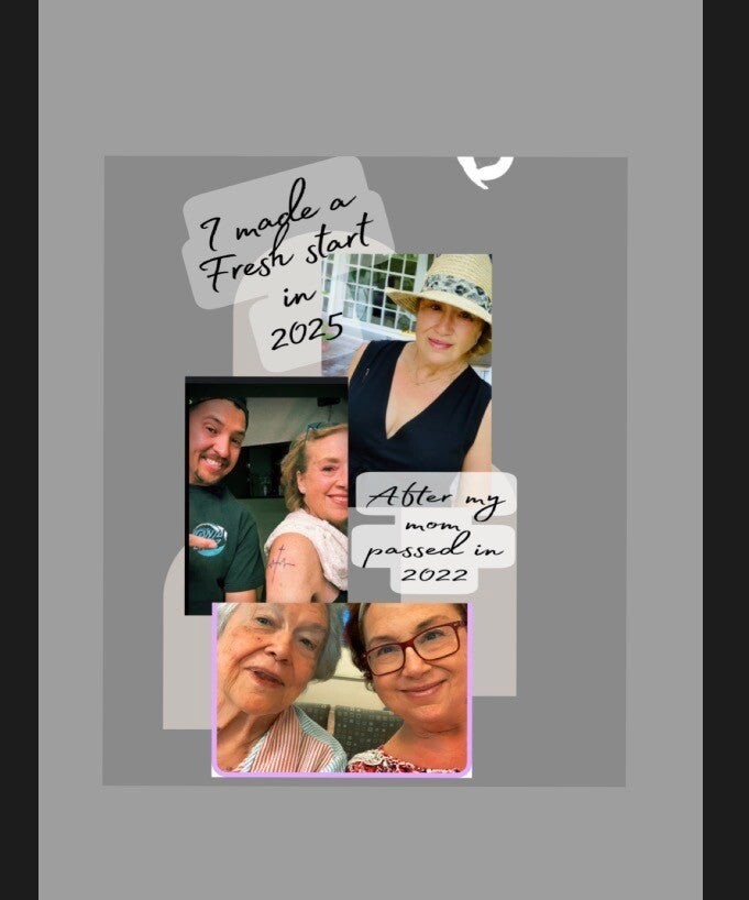 Paula Rabun and her family in her original Fresh Start Living photo collage