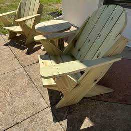 Modern Heavy-Duty Adirondack Chair & Side Table Set, view 6