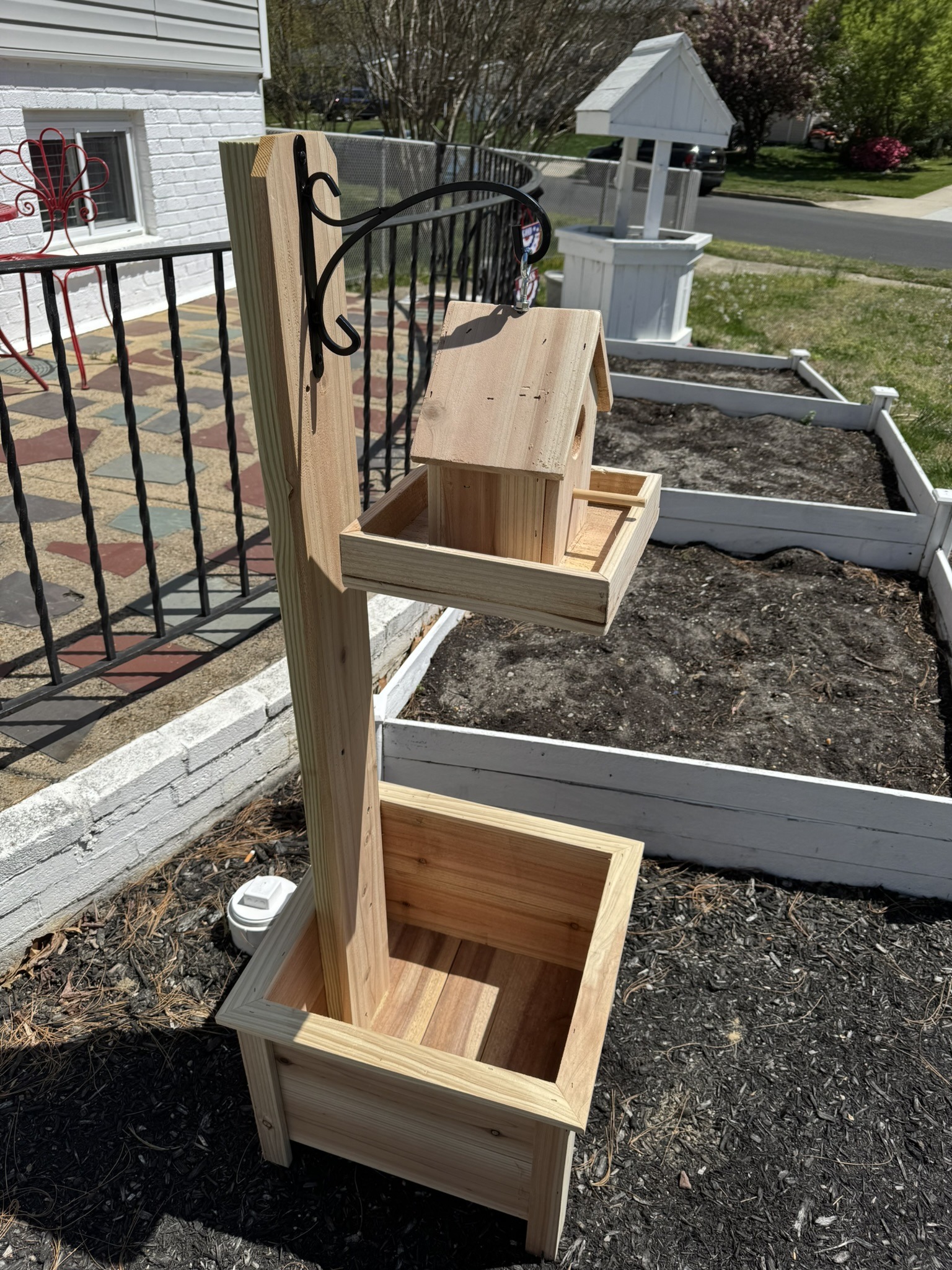 16″x 16″ Cedar Birdhouse Feeder / Flower Planter, view 2