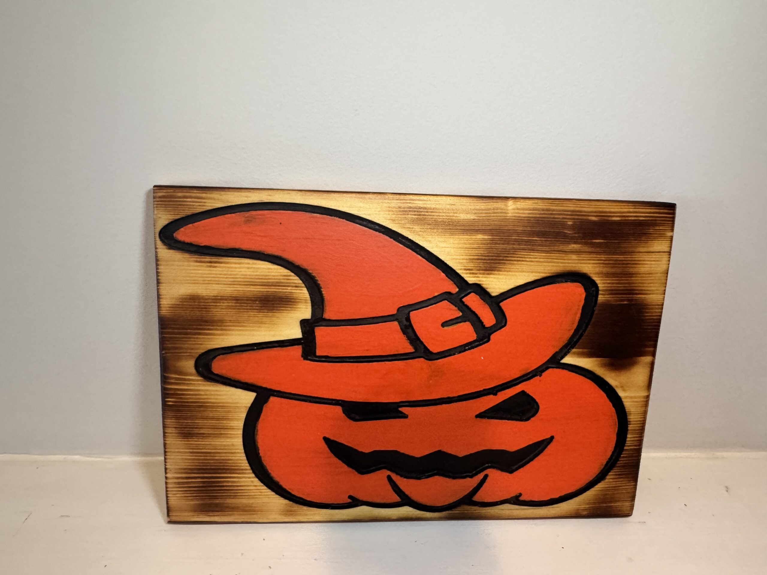 Wooden Wall Hanging, CNC-Carved Halloween Pumpkin Decor | 11 x 16 x 3/4 Inch, view 6