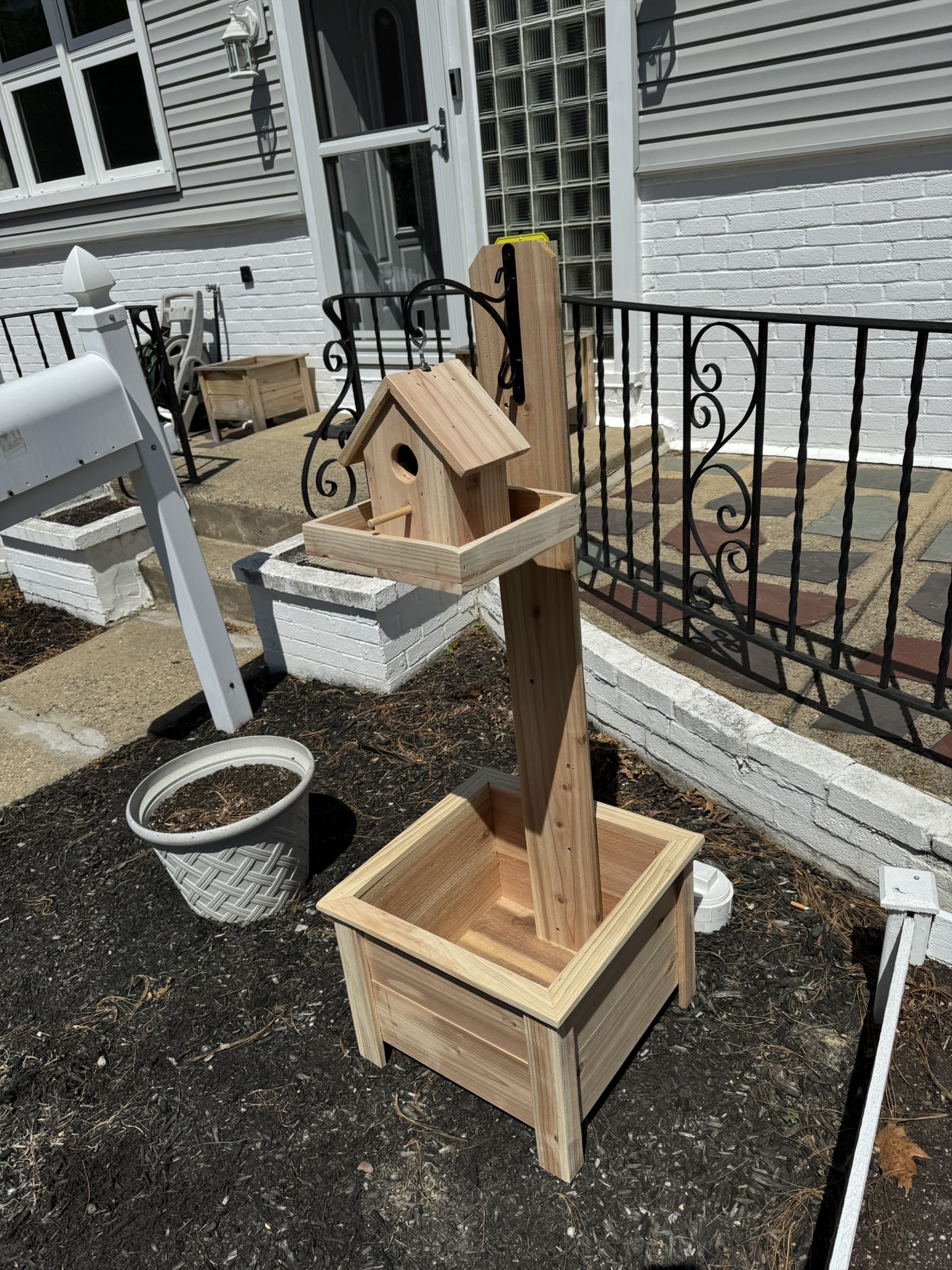 16″x 16″ Cedar Birdhouse Feeder / Flower Planter, view 3
