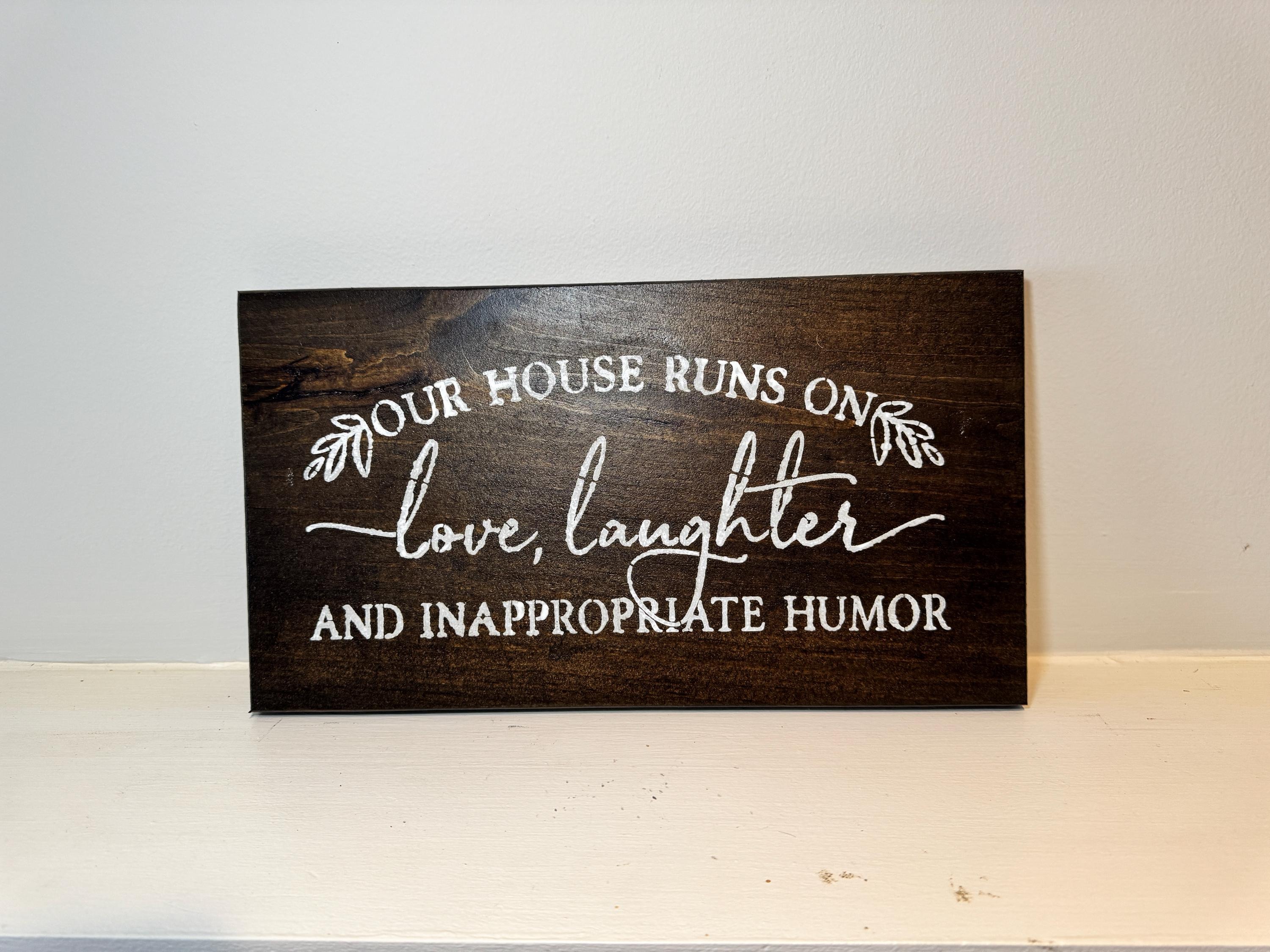 Rustic Wood Sign, Dark Brown Pine Wall Decor | White Lettering, view 4