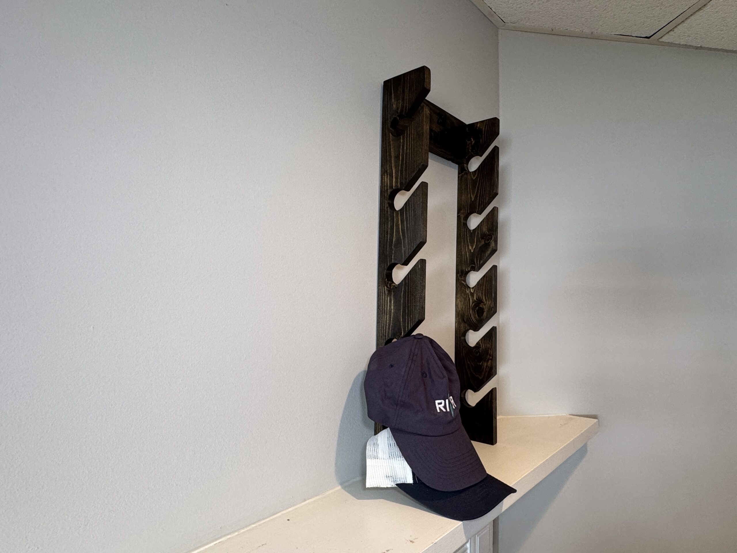Handmade Wooden 10 Baseball Hat Rack | Rustic Farmhouse Cap Organizer | 1776-2026 Patriotic Decor, view 6