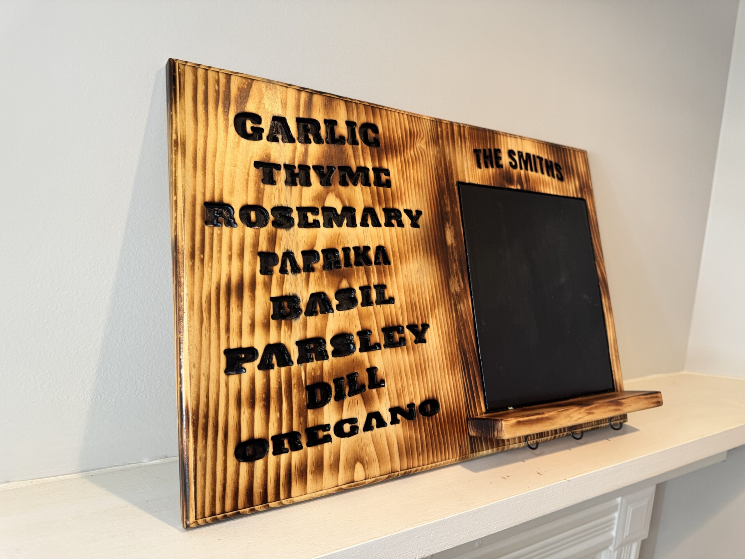 Custom Kitchen Herb Sign, Personalized Pine Chalkboard Organizer | 15 x 22 1/4-Inch, view 2