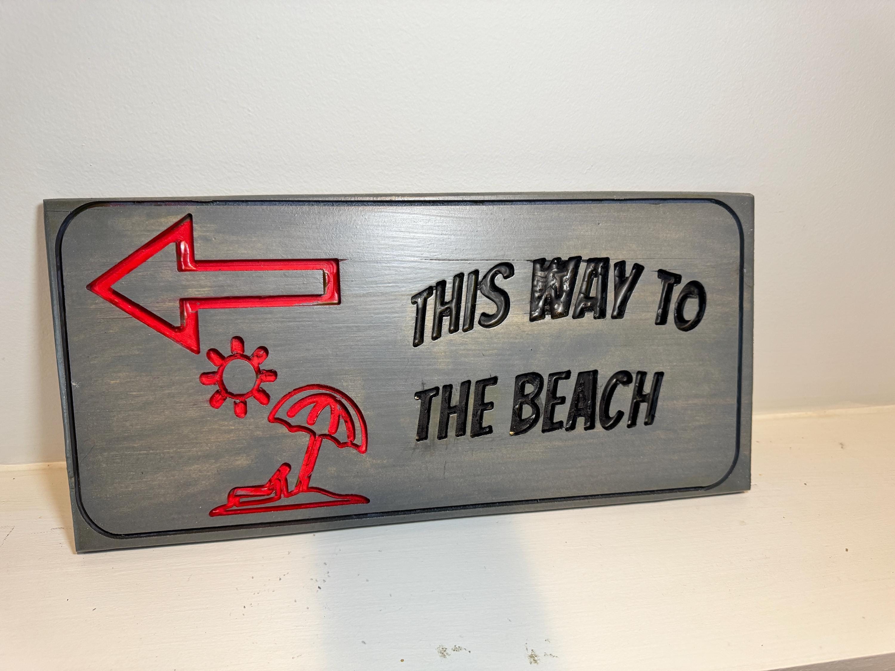Wooden Beach House Arrow Sign, Coastal Wall Decor, Hand-Painted Pine Art, view 12