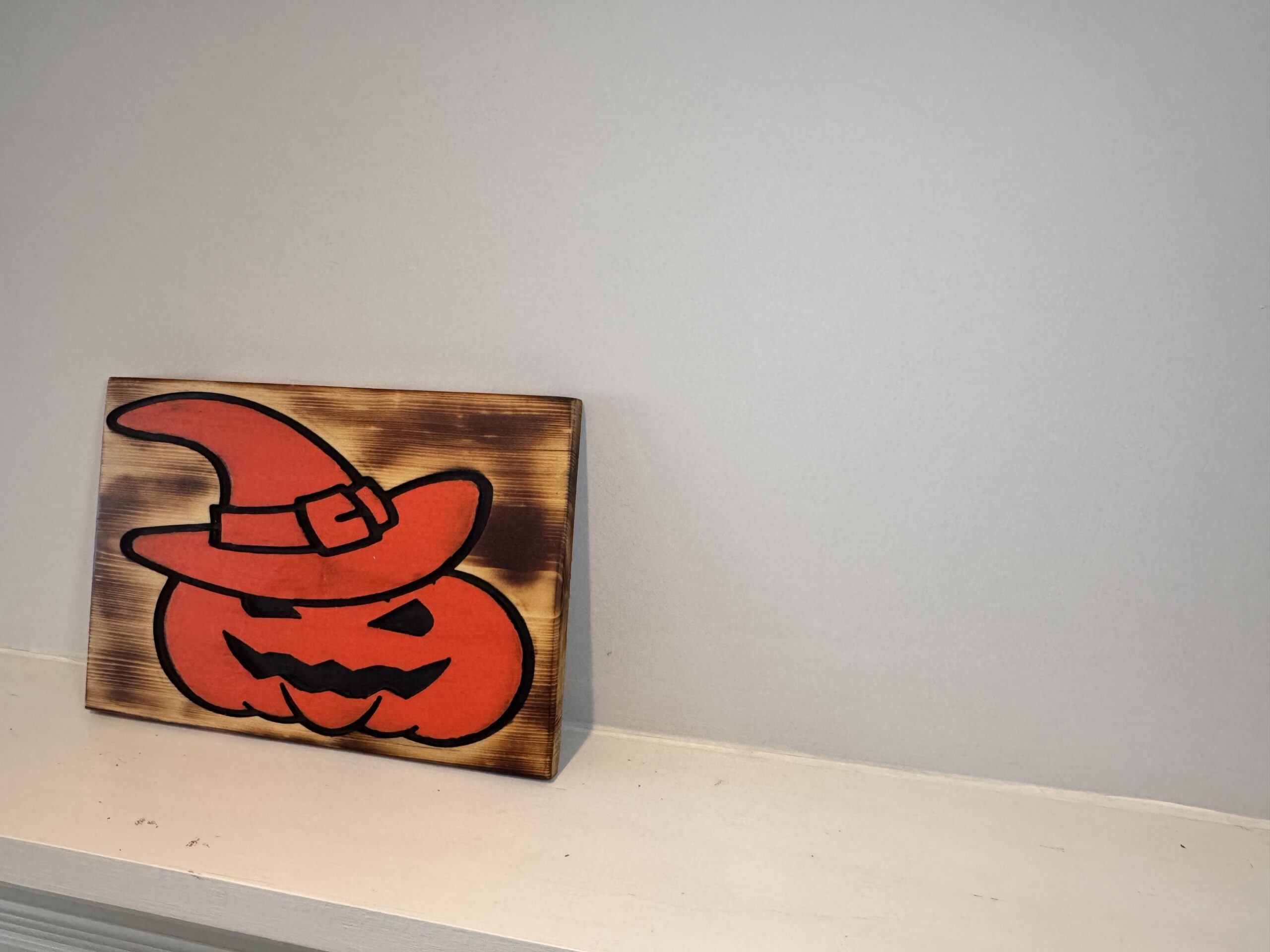 Wooden Wall Hanging, CNC-Carved Halloween Pumpkin Decor | 11 x 16 x 3/4 Inch, view 5