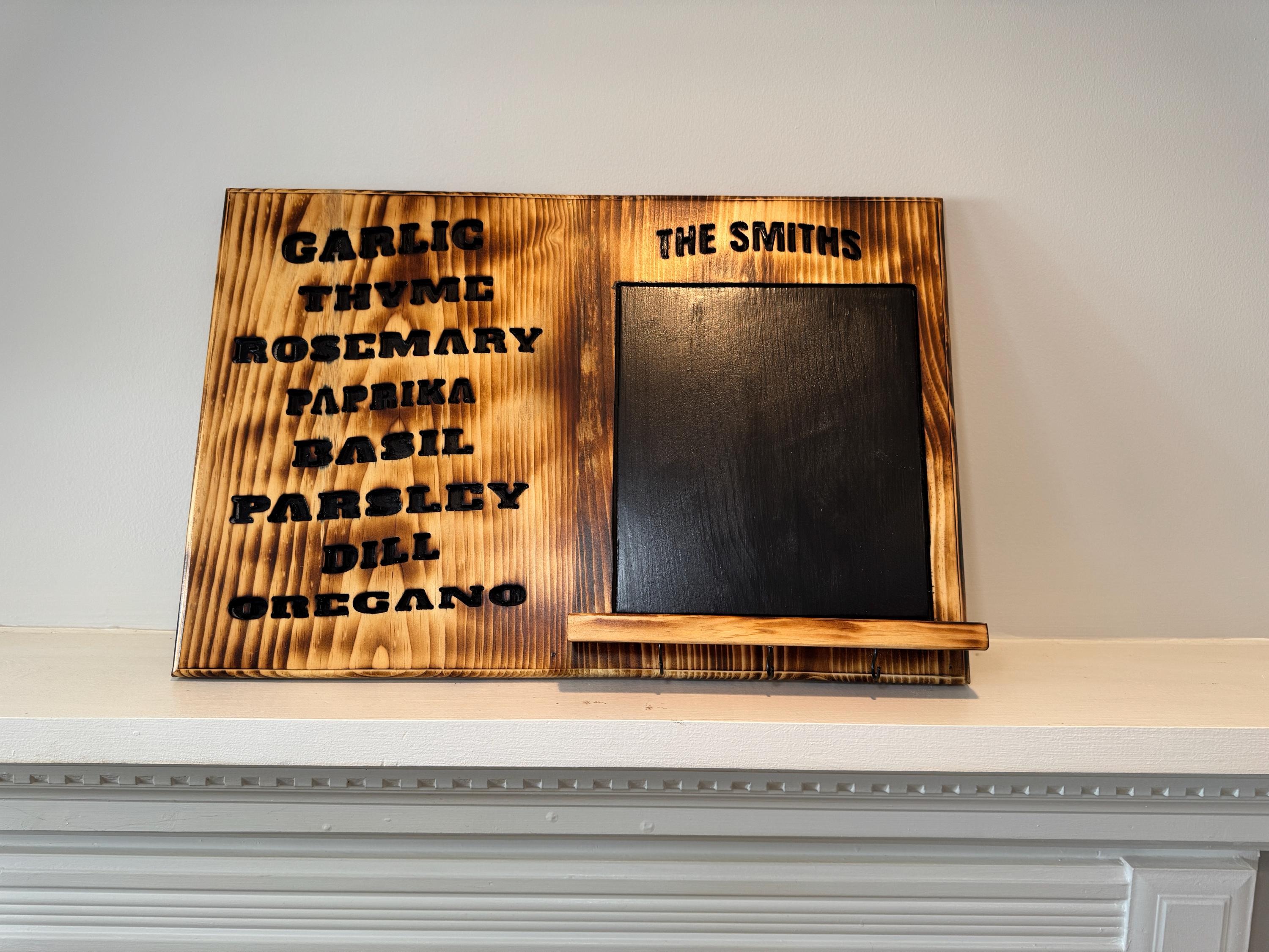 Custom Kitchen Herb Sign, 3/4-Inch Pine Chalkboard Organizer | Personalized Kitchen Wall Decor, view 11