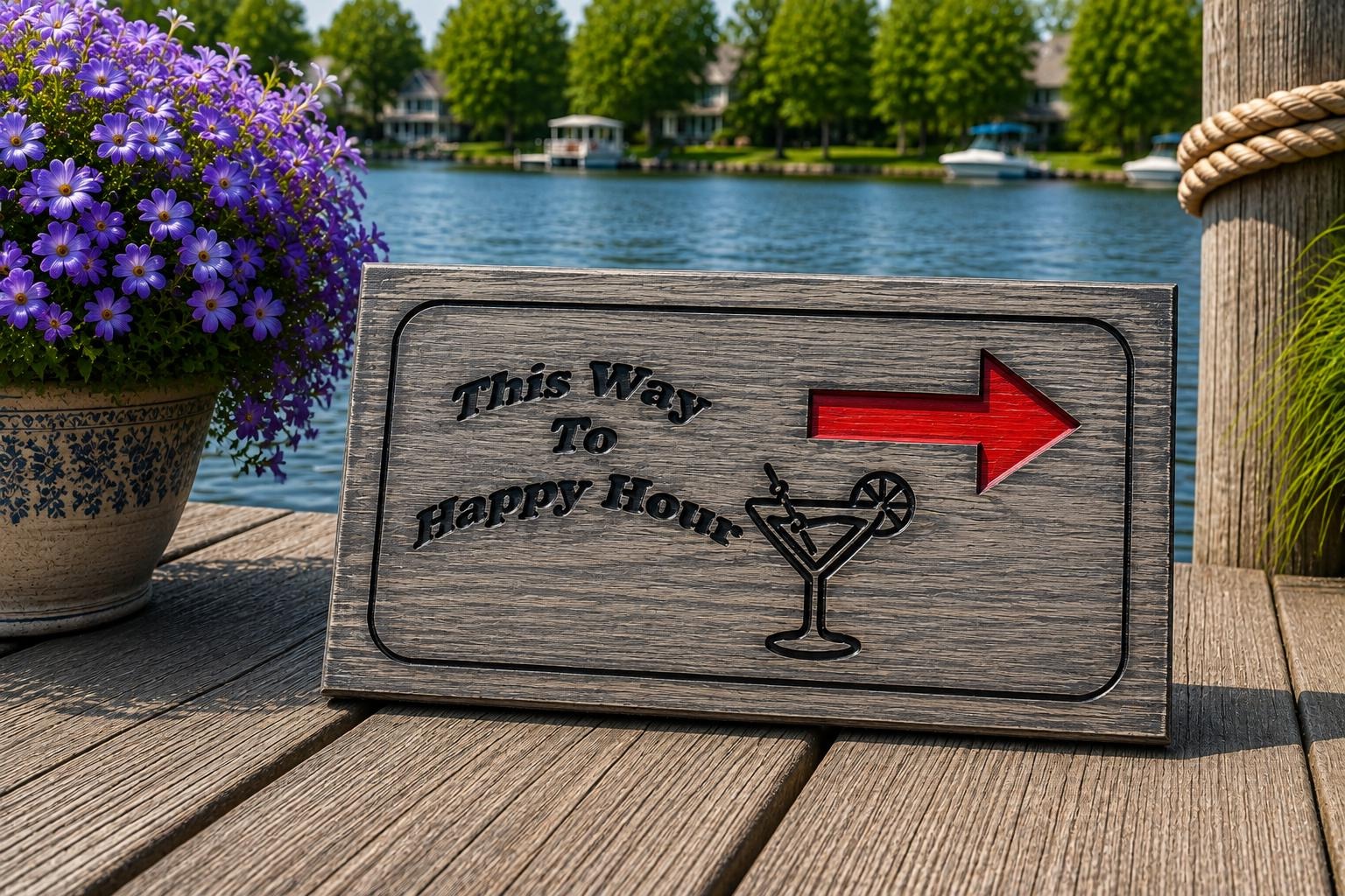 Cocktail Bar Sign, 8 x 16 Inch Pine Wood Wall Hanging, view 3