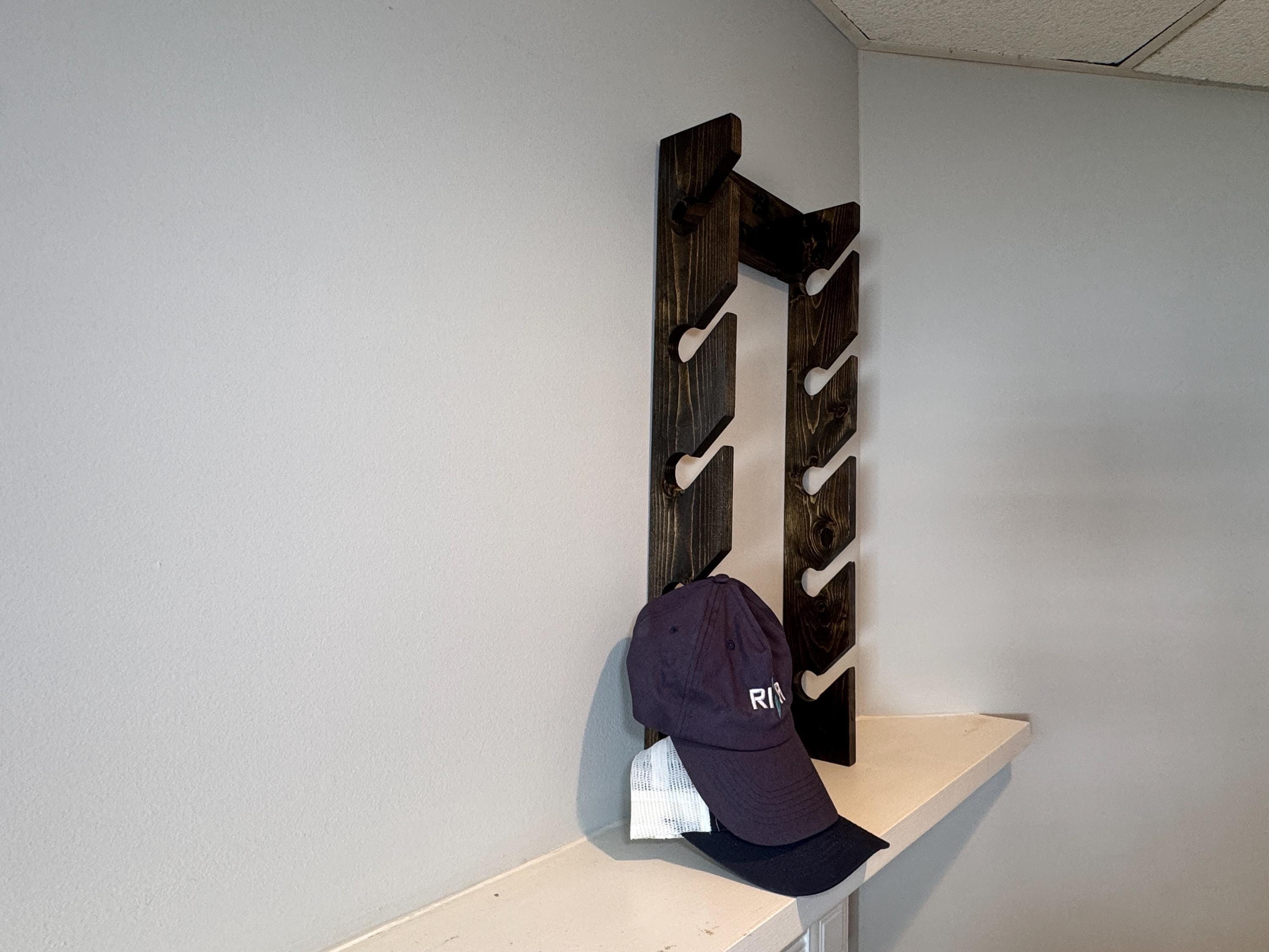 Personalized Baseball Cap Rack, Engraved Wood Organizer, Patriotic 250 Years Freedom Holder, view 15