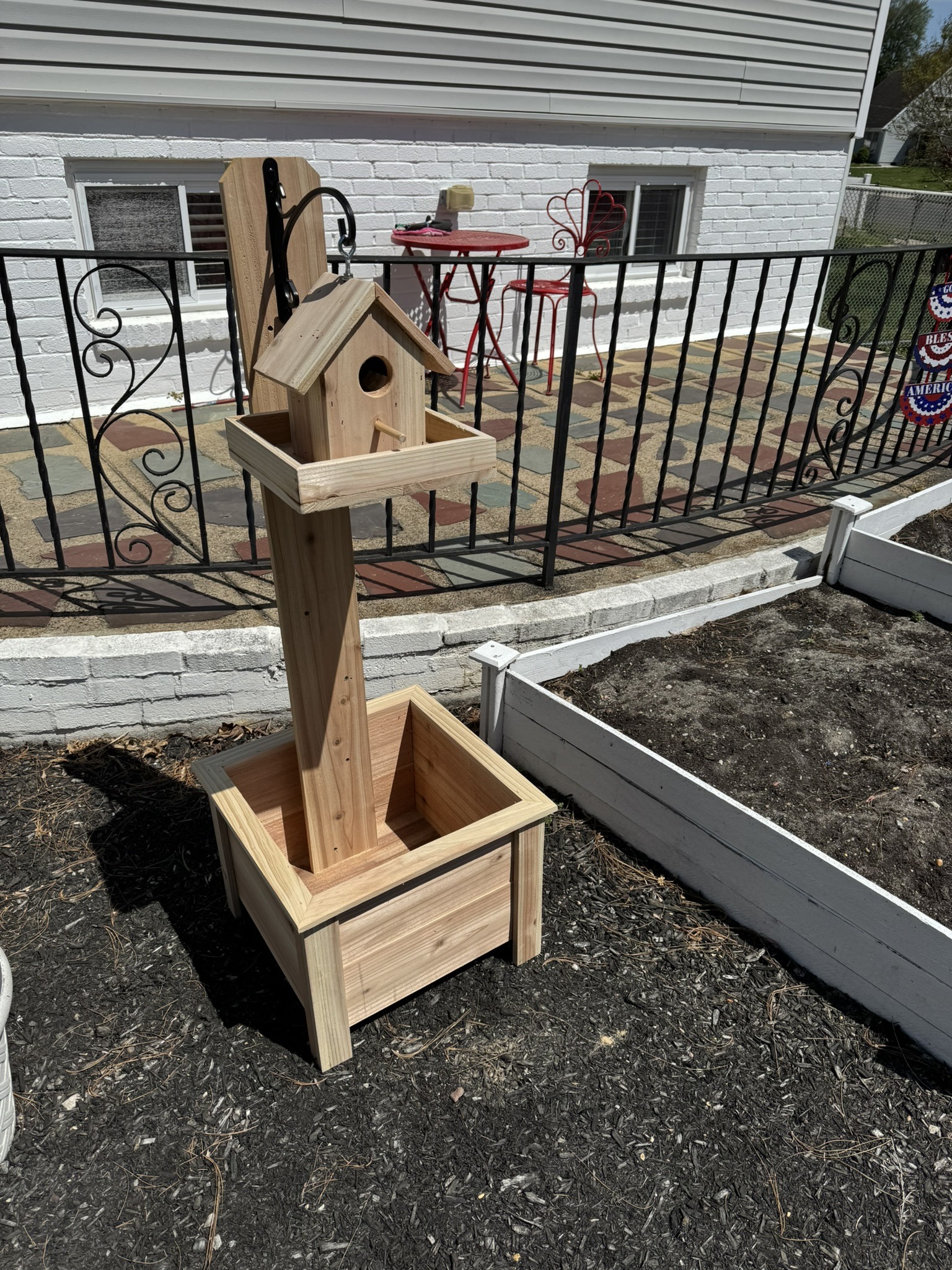 16″x 16″ Cedar Birdhouse Feeder / Flower Planter, view 4
