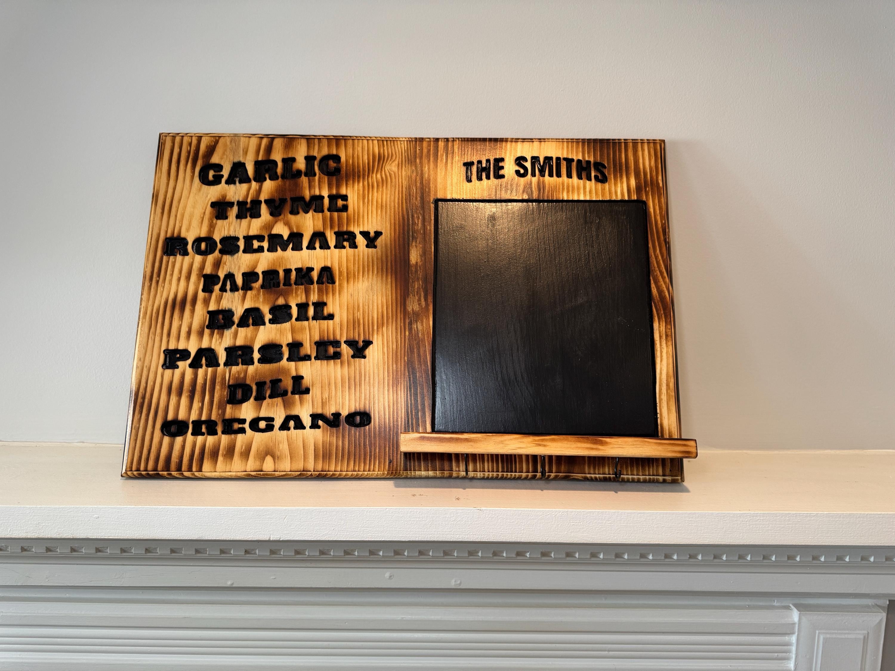 Custom Kitchen Herb Sign, 3/4-Inch Pine Chalkboard Organizer | Personalized Kitchen Wall Decor, view 8