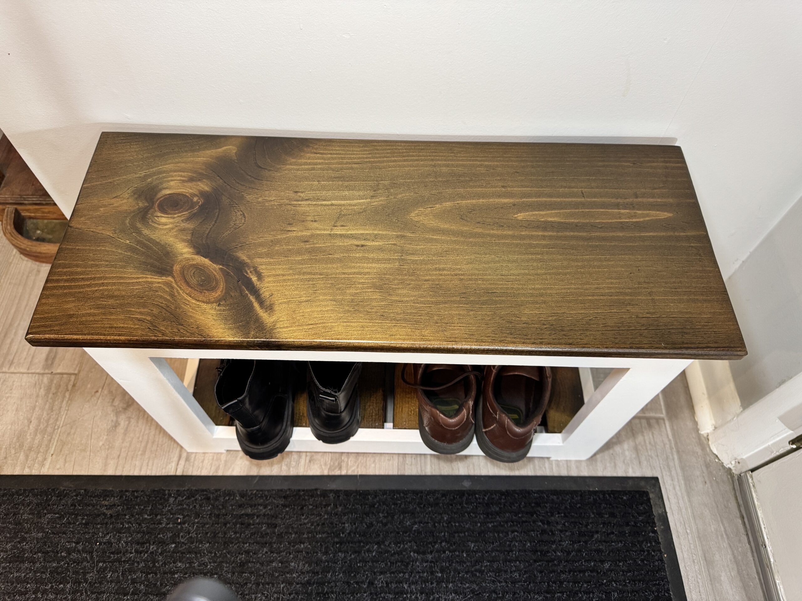 Small Farmhouse Entryway Bench for Apartments & Condos, view 4