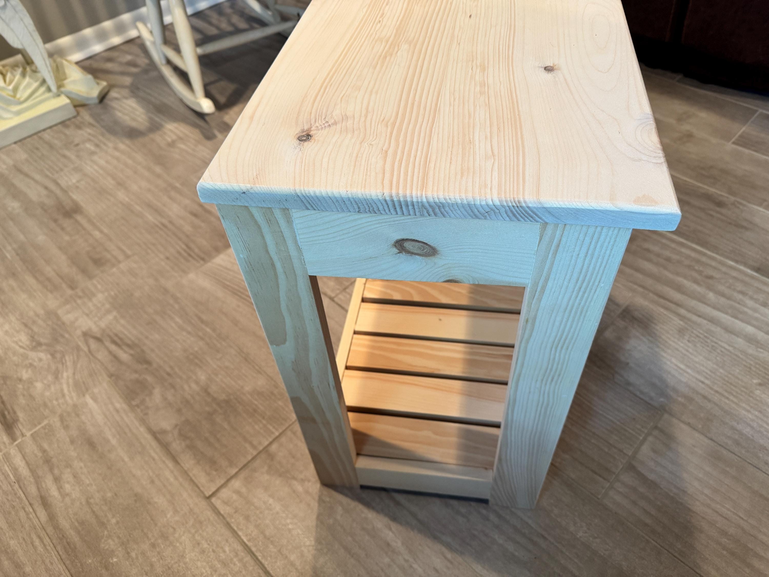Mudroom Bench, Solid Wood Storage with Hinged Seat and Shoe Rack, view 6