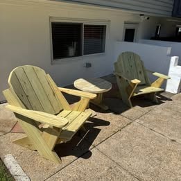 Modern Heavy-Duty Adirondack Chair & Side Table Set, view 3