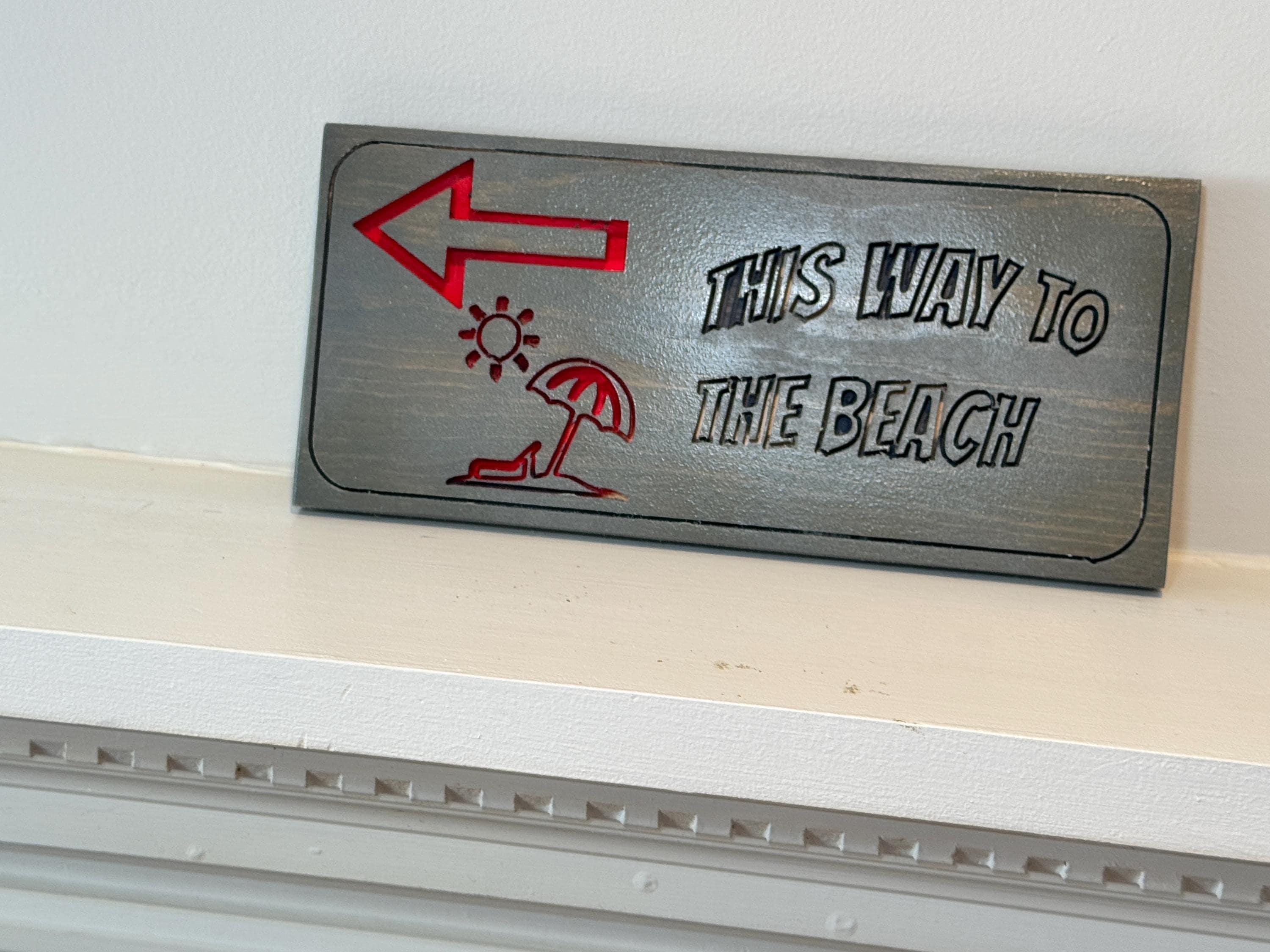 Beach Sign, This Way To The Wooden Decor with Arrow, view 7