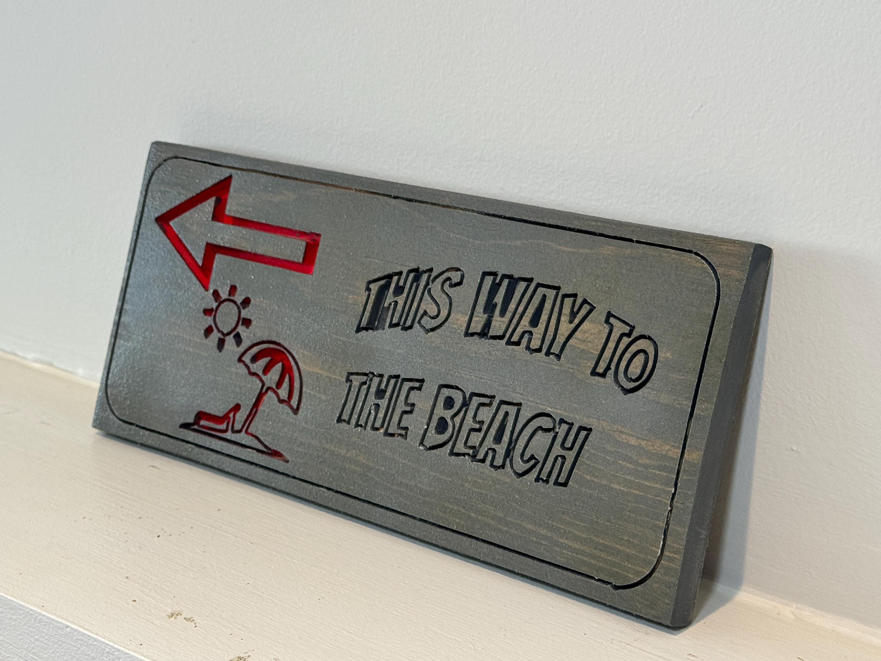 Beach Sign, This Way To The Wooden Decor with Arrow, view 5