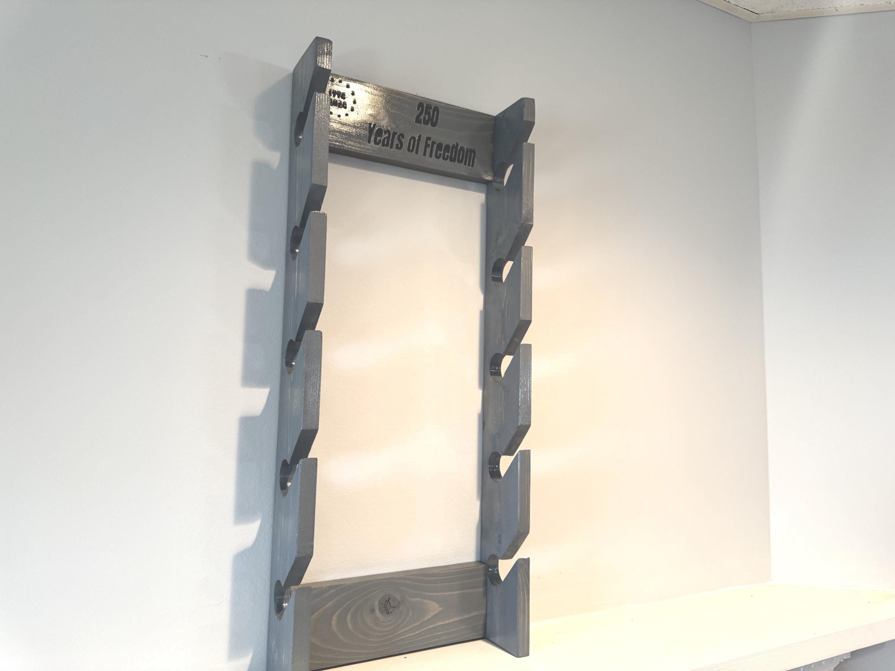Personalized Baseball Cap Rack, Engraved Wood Organizer, Patriotic 250 Years Freedom Holder, view 6