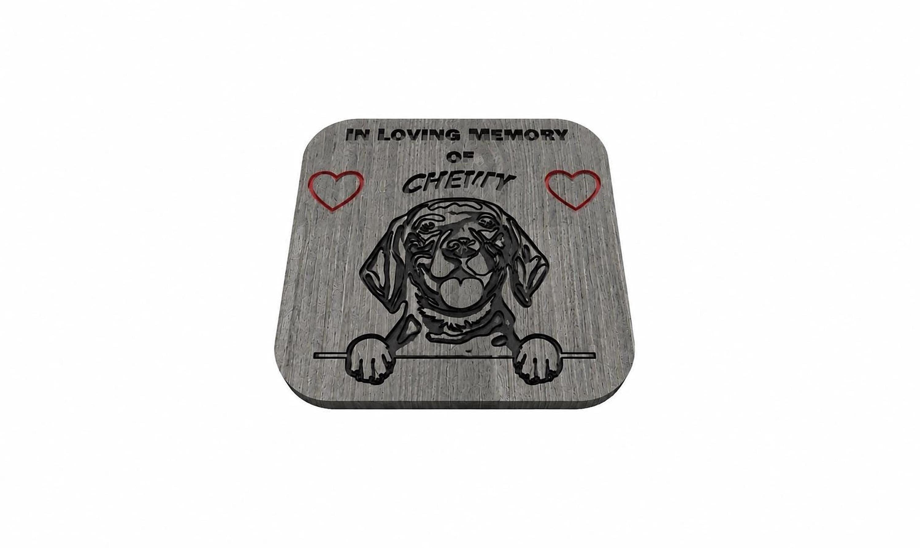 Personalized Dog Memorial Sign | CNC Carved Custom Breed Tribute, view 4