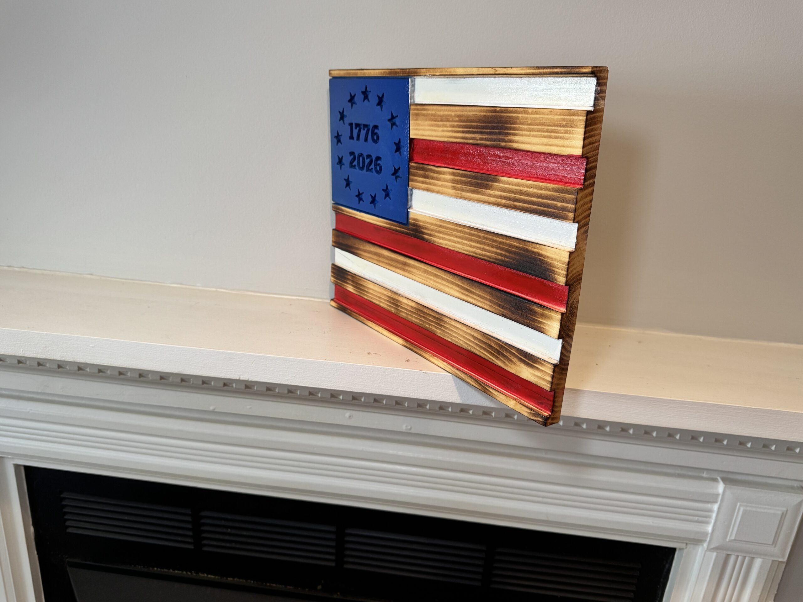 Betsy Ross Flag – Rustic Wooden American for 250th Anniversary, view 3