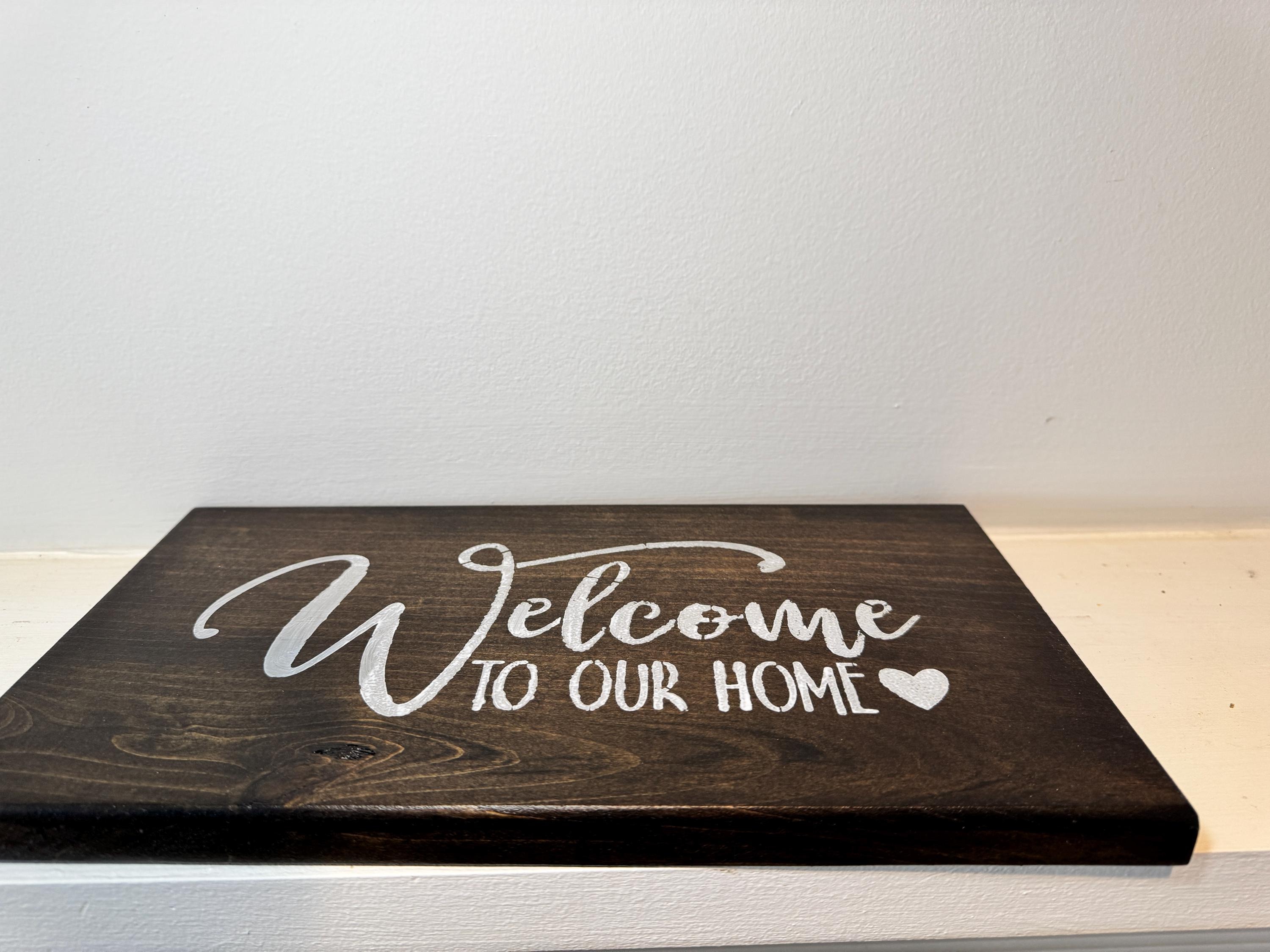 Rustic Wood Sign, Dark Brown Pine Wall Decor | White Lettering, view 8