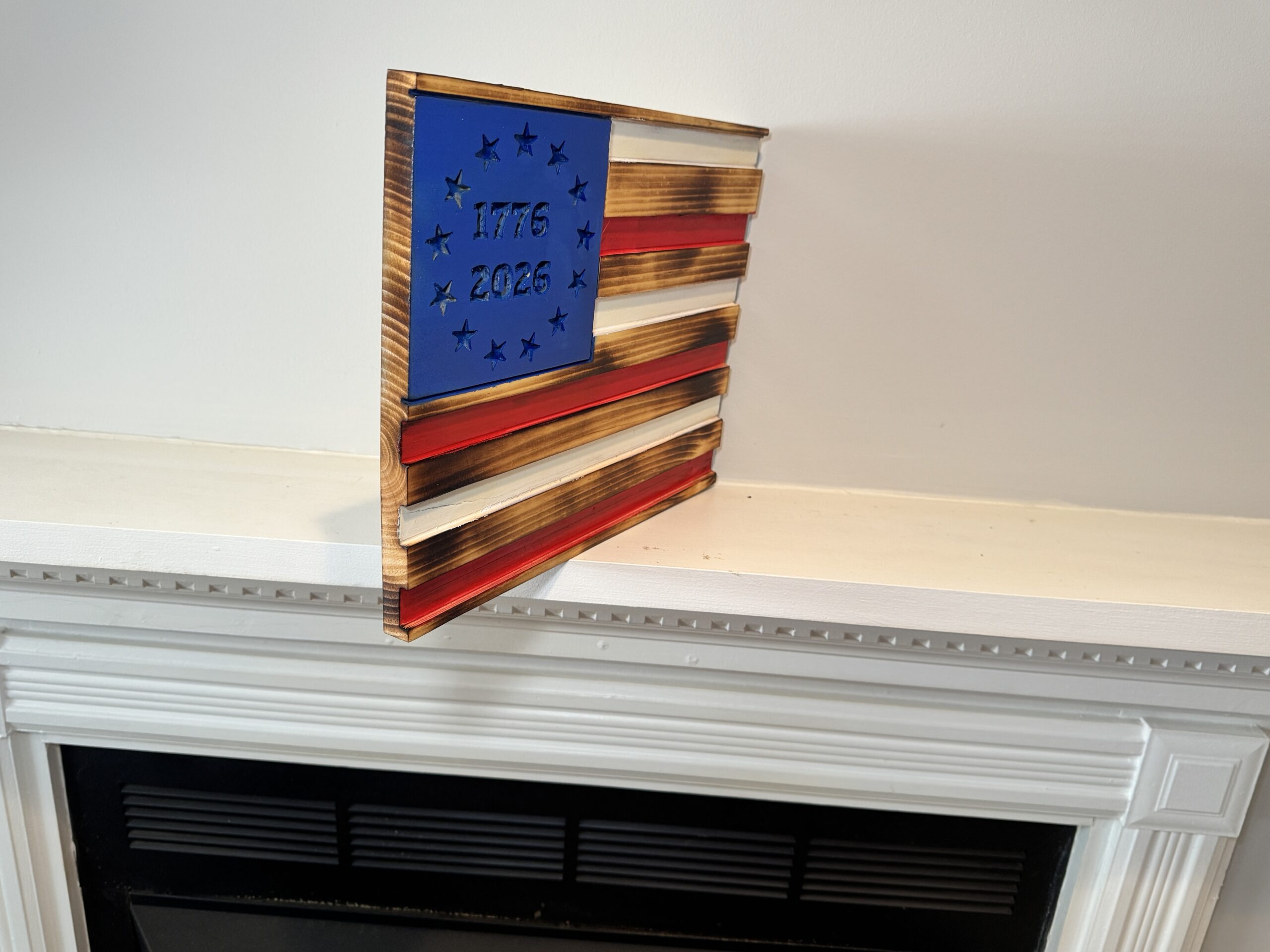 Betsy Ross Flag – Rustic Wooden American for 250th Anniversary, view 2