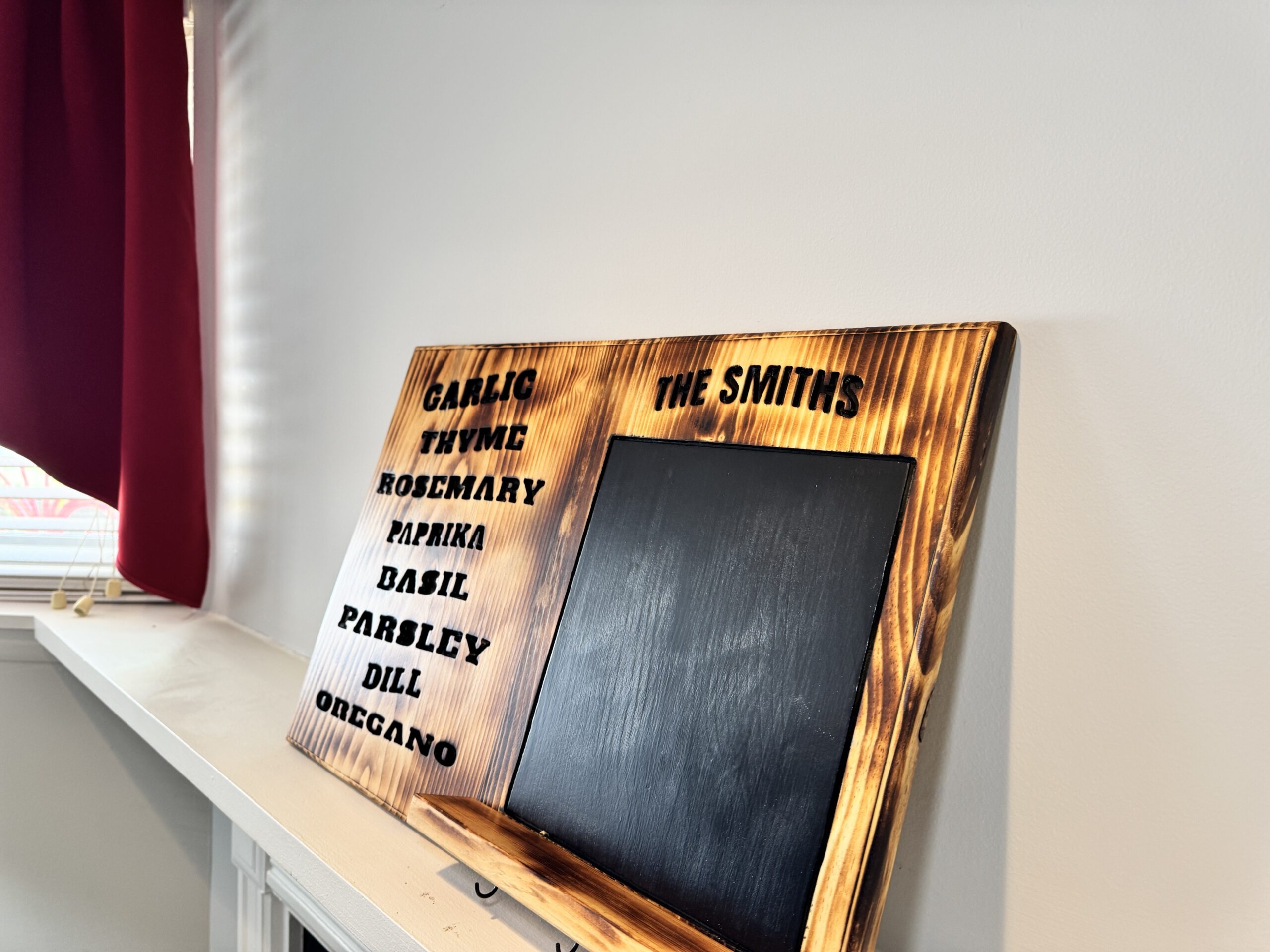 Custom Kitchen Herb Sign, Personalized Pine Chalkboard Organizer | 15 x 22 1/4-Inch, view 3