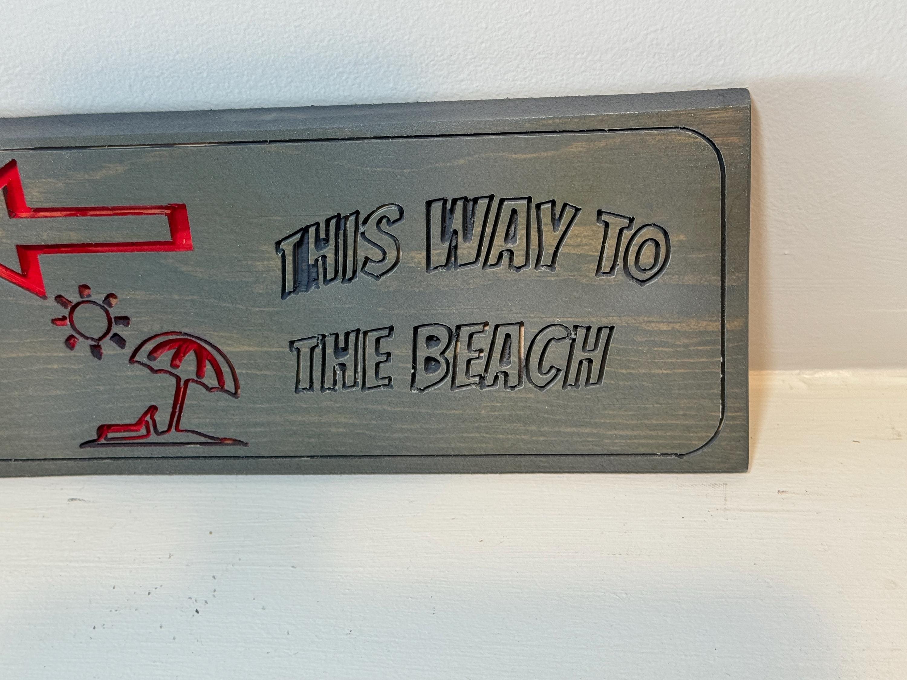 Beach Sign, This Way To The Wooden Decor with Arrow, view 6
