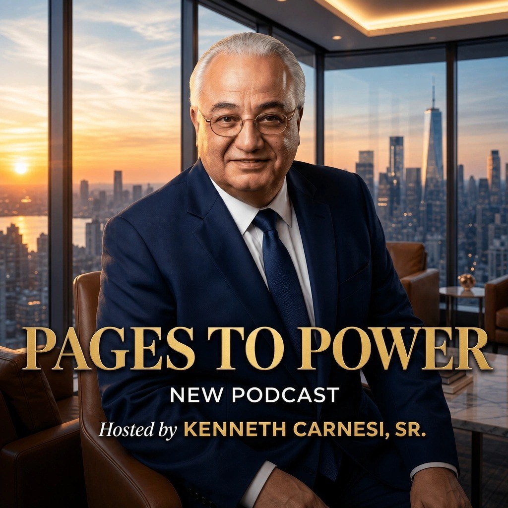 Kenneth Carnesi, Sr. hosting the Pages to Power podcast