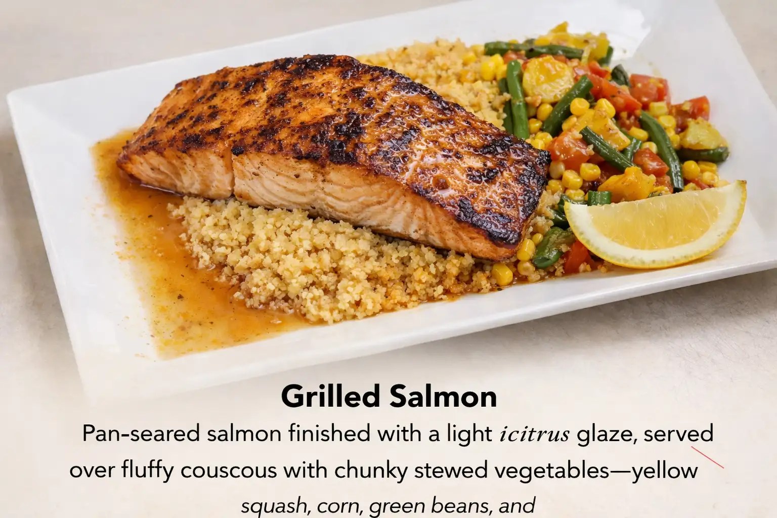 Salmon dinner with couscous