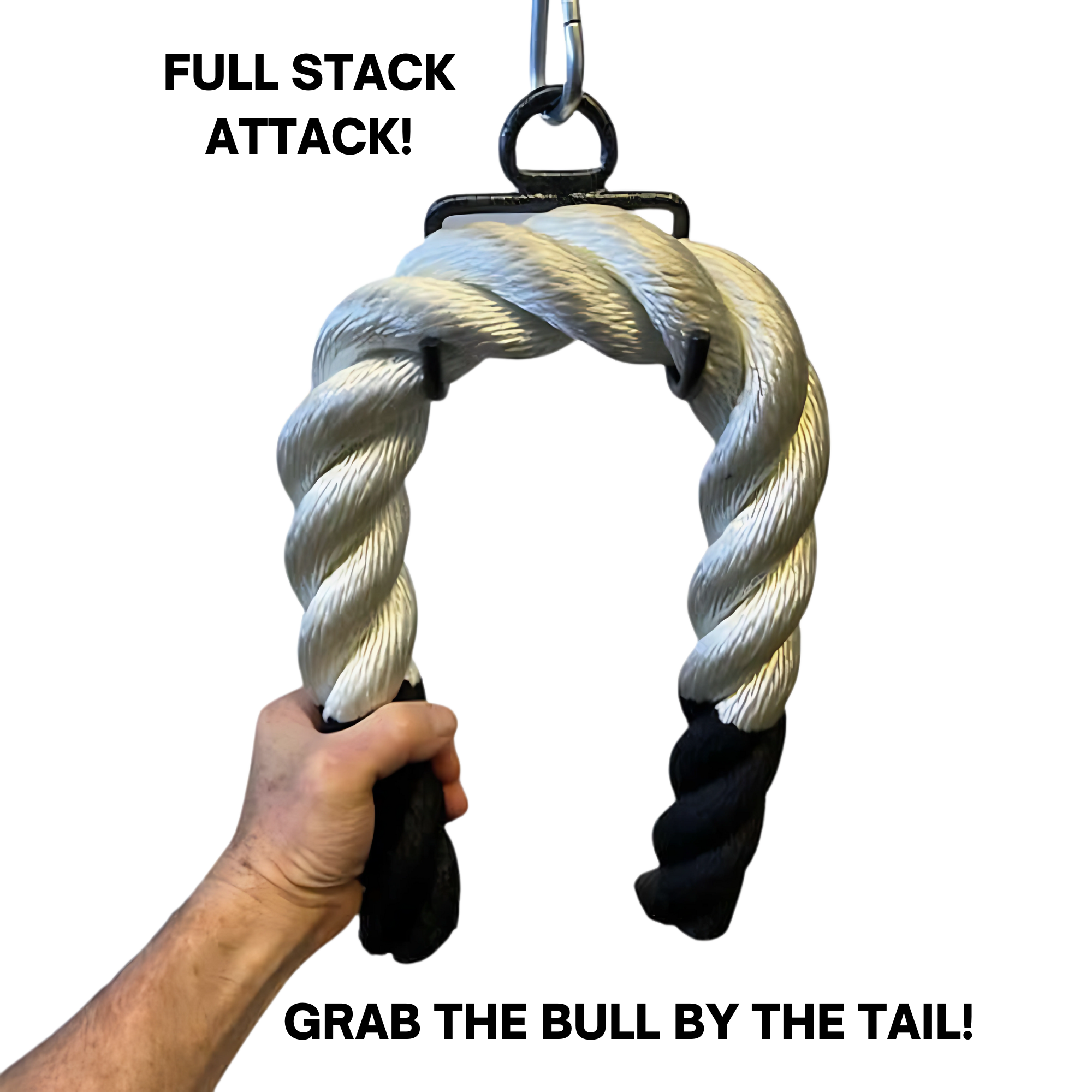 Massive BULL TAIL 2" Tricep Attachment Tricep Rope Extreme!