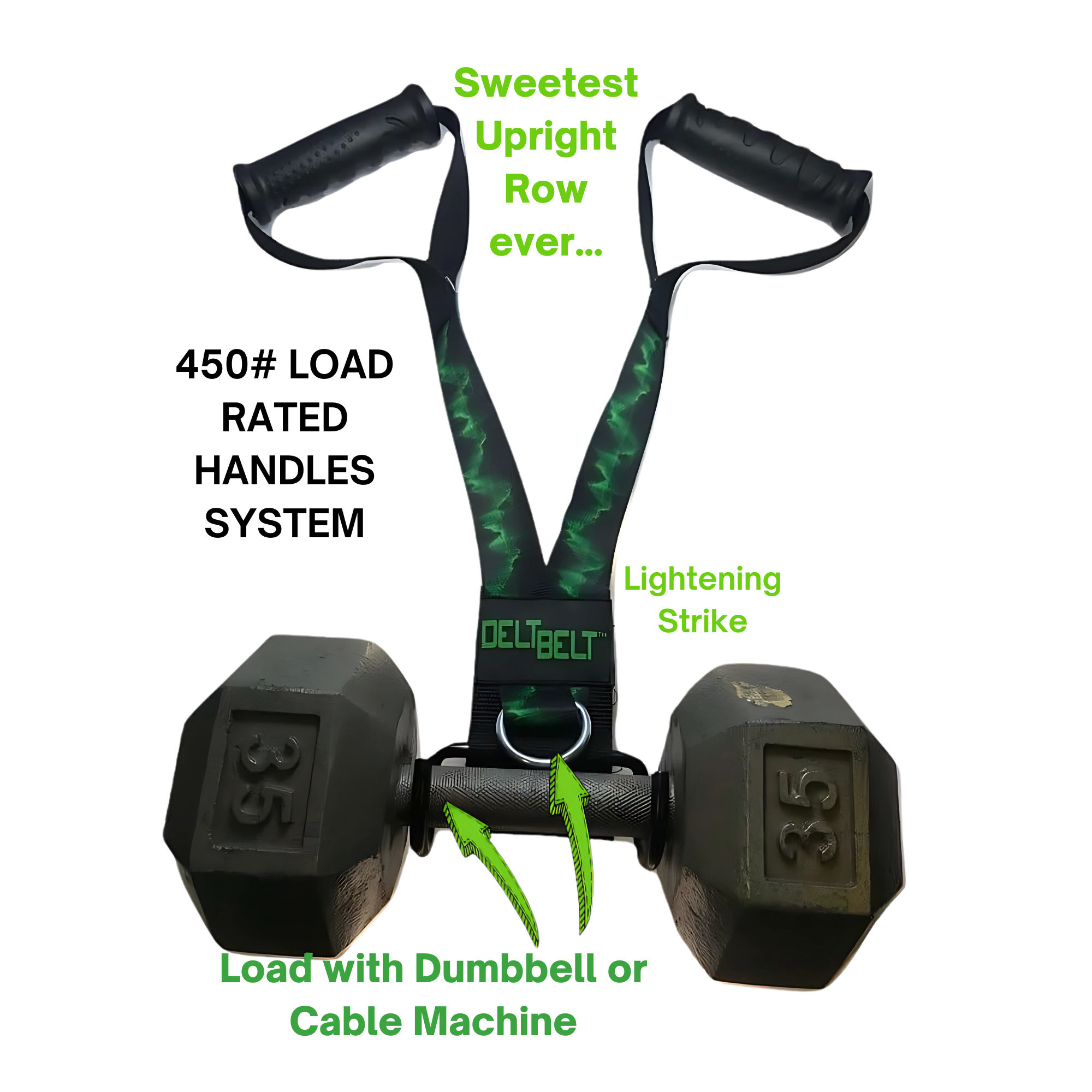 DELT-BELT Handle Straps for Cable Machine Upright Rows Plus!