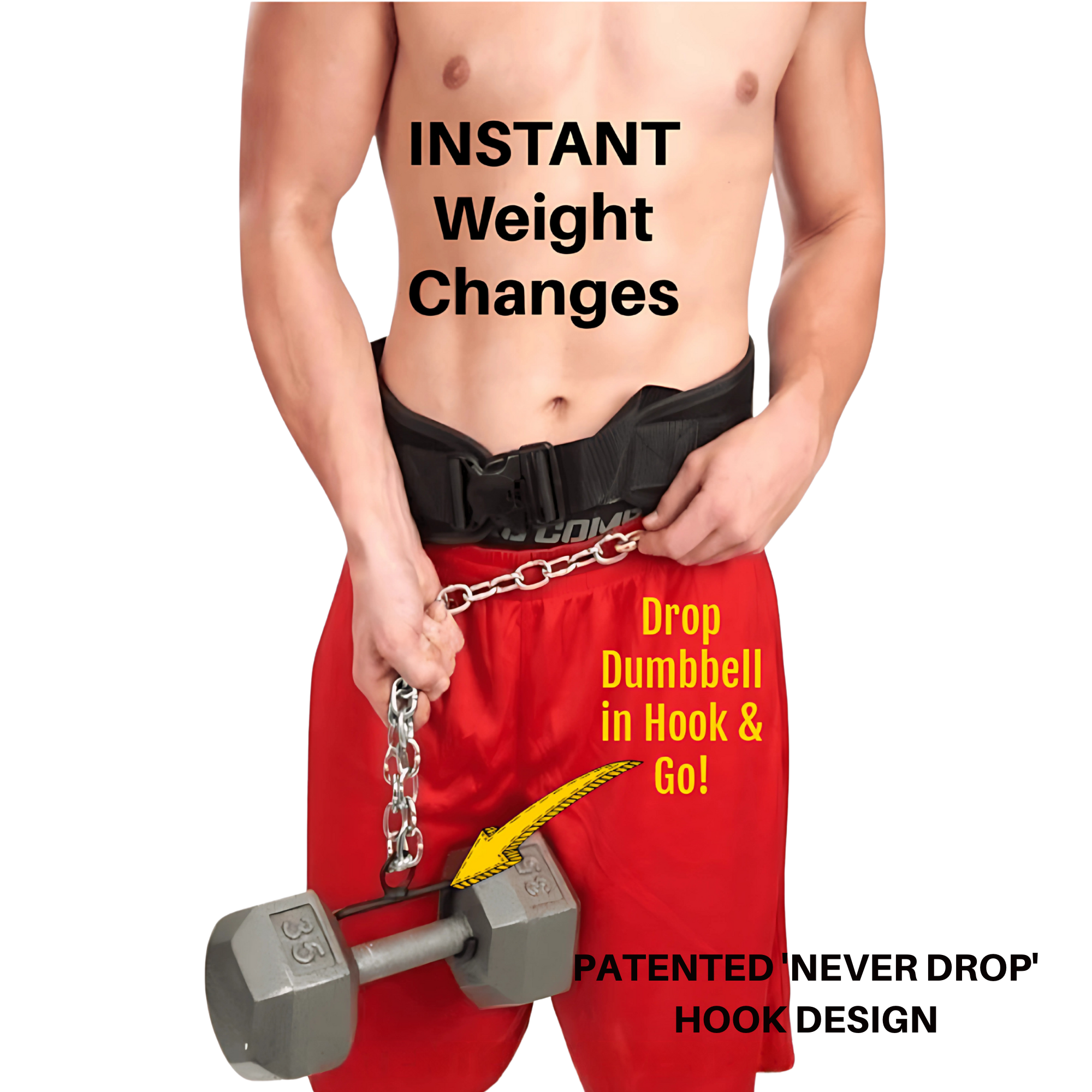 Loading Pin for Weight Plates & Dumbbell Hook for Dip Belt with Chain