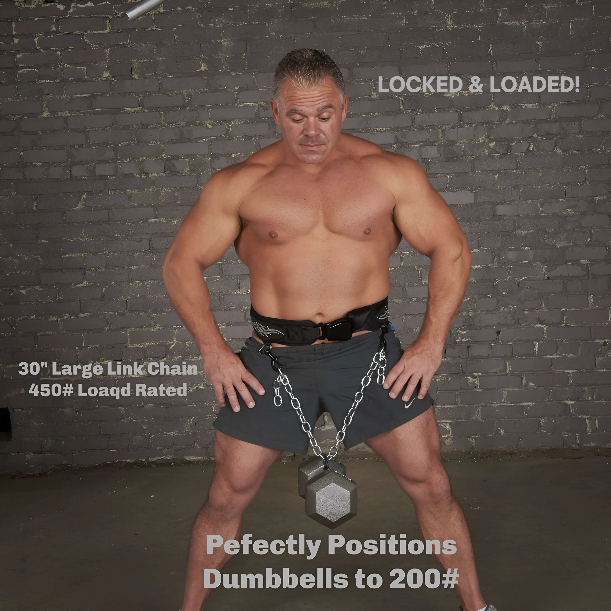 E-Z Dip Belt With Chain and Dumbbell Hook