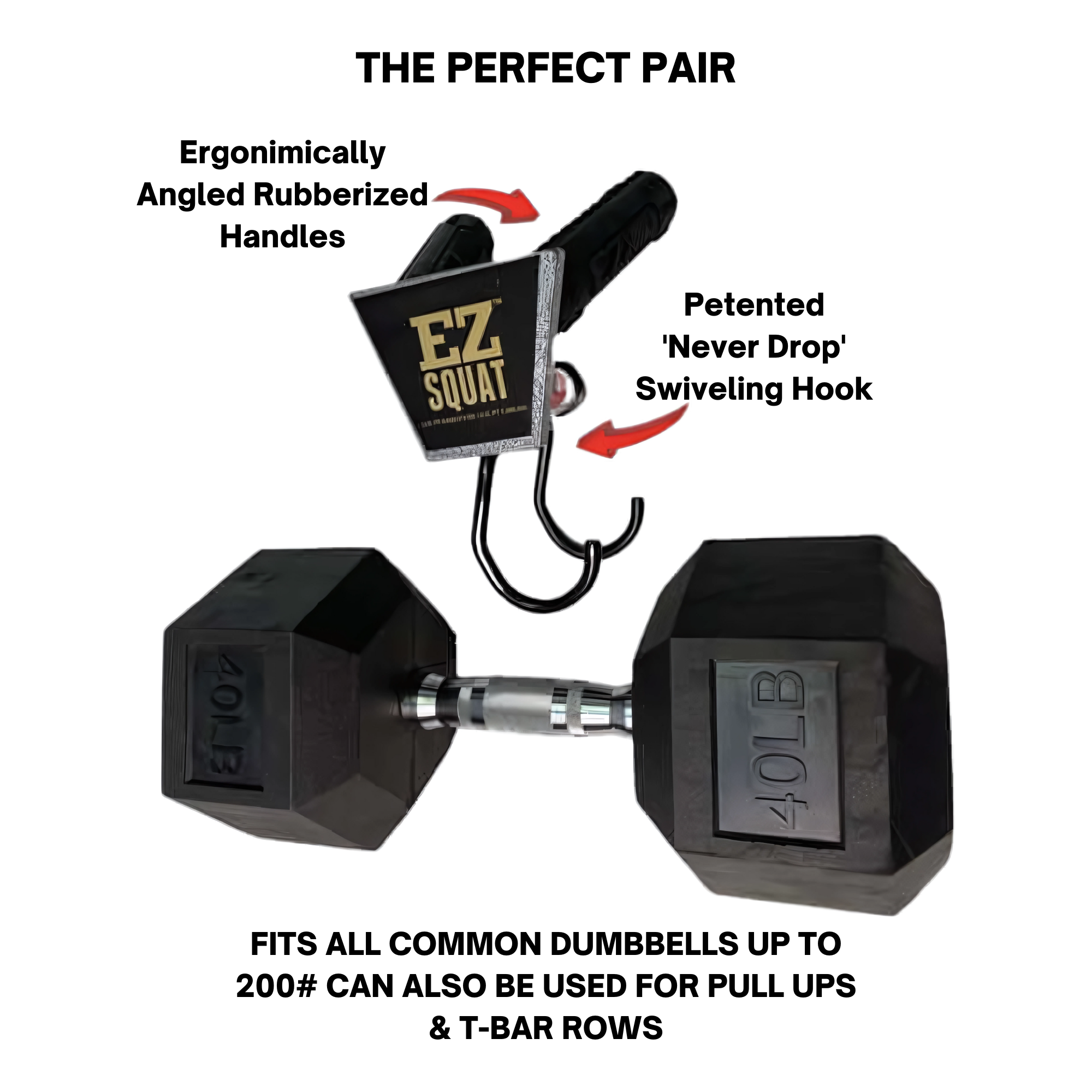 EZ SQUAT Dumbbell Gym Equipment for Legs Squat Handles