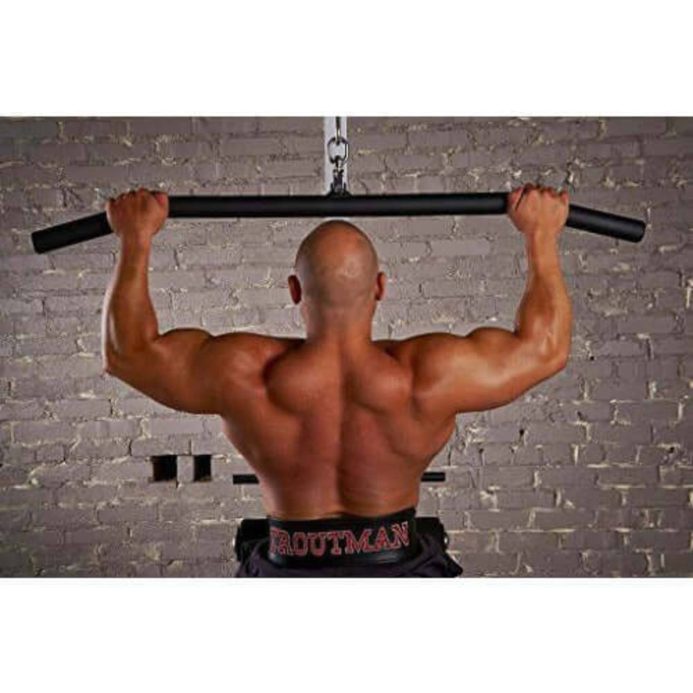 HOG LEGS 48" Angled Lat Pull Down Bars COMBO Set FAT GRIP and Std. Grip bars
