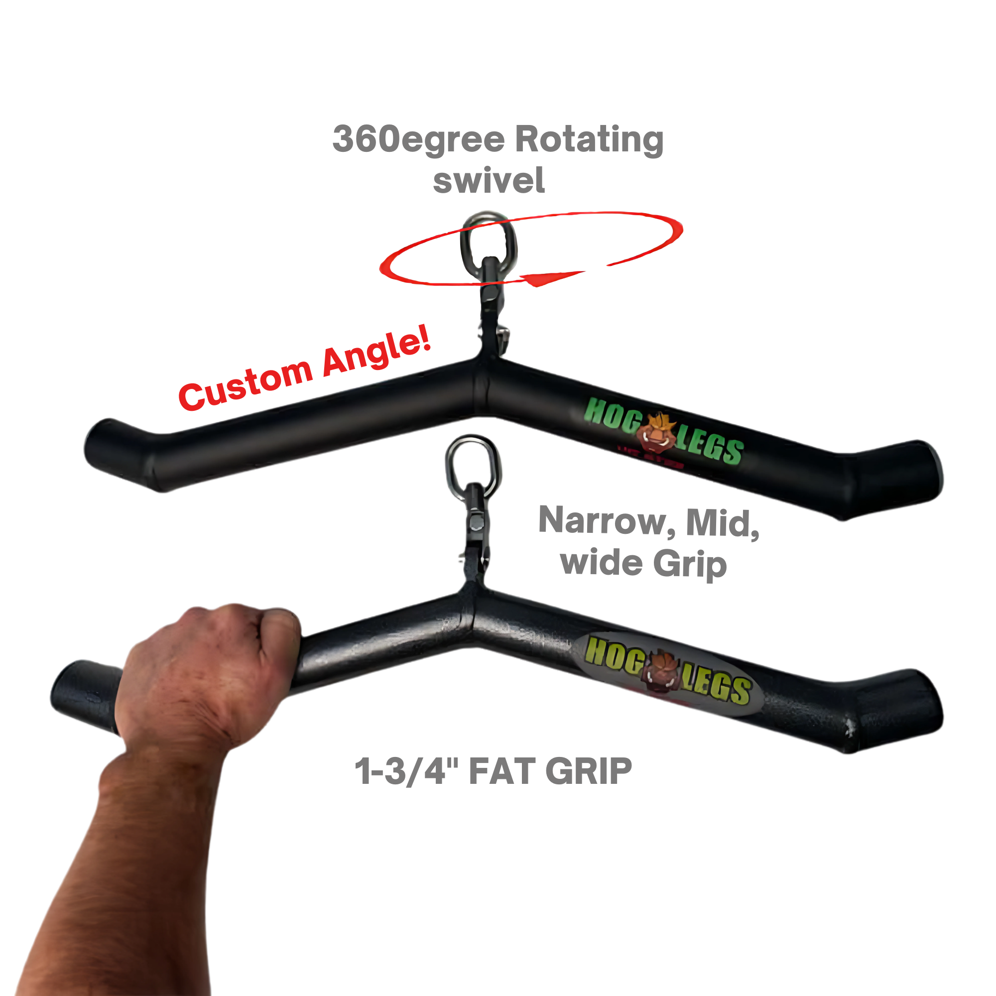 HOG LEGS Ham Bone FAT Cable Tricep Bar Extreme!