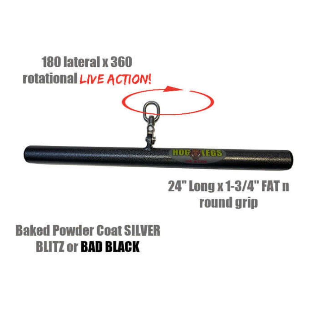 HOG LEGS 'Ham Hock' FAT Grip Cable Curl Bar Extreme!