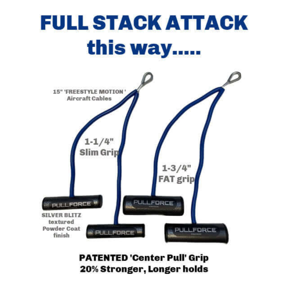 PULL FORCE Double Hi-Intensity Cable Gym Attachment handles