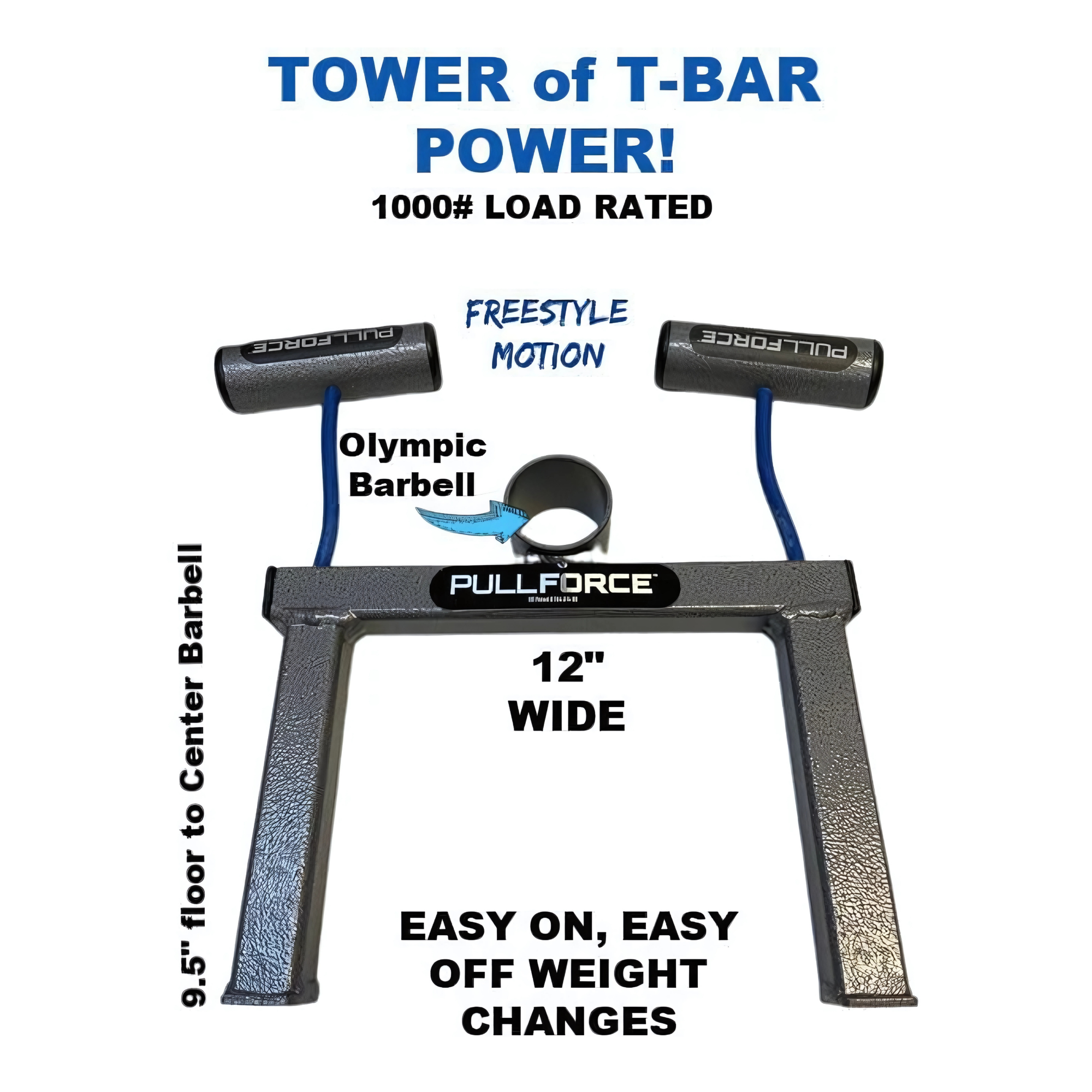 PULL FORCE Olympic T Bar Row Handle 'PLUS' Stand