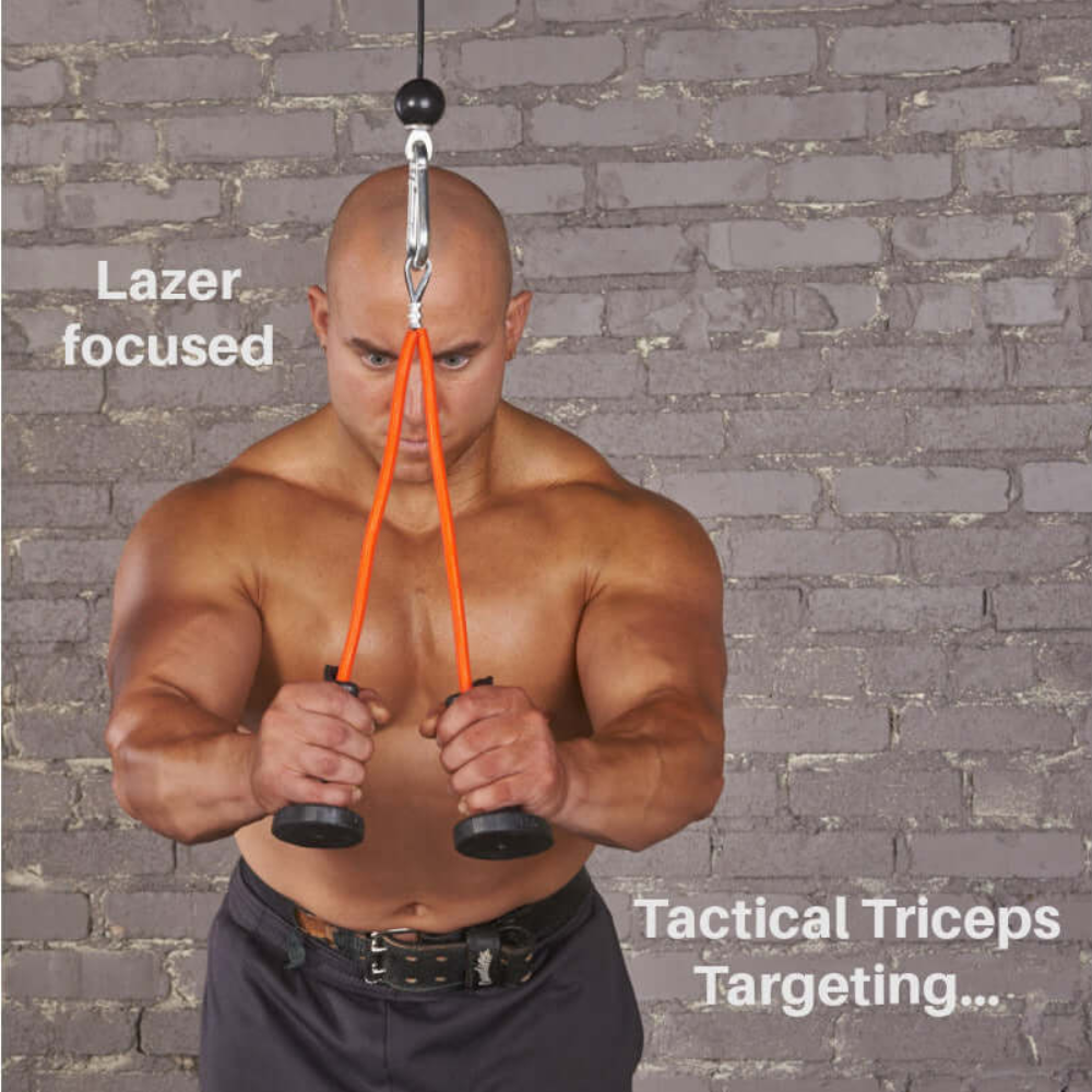 TACTI-TRICEPS Double Long Head Tricep attachment gym handles