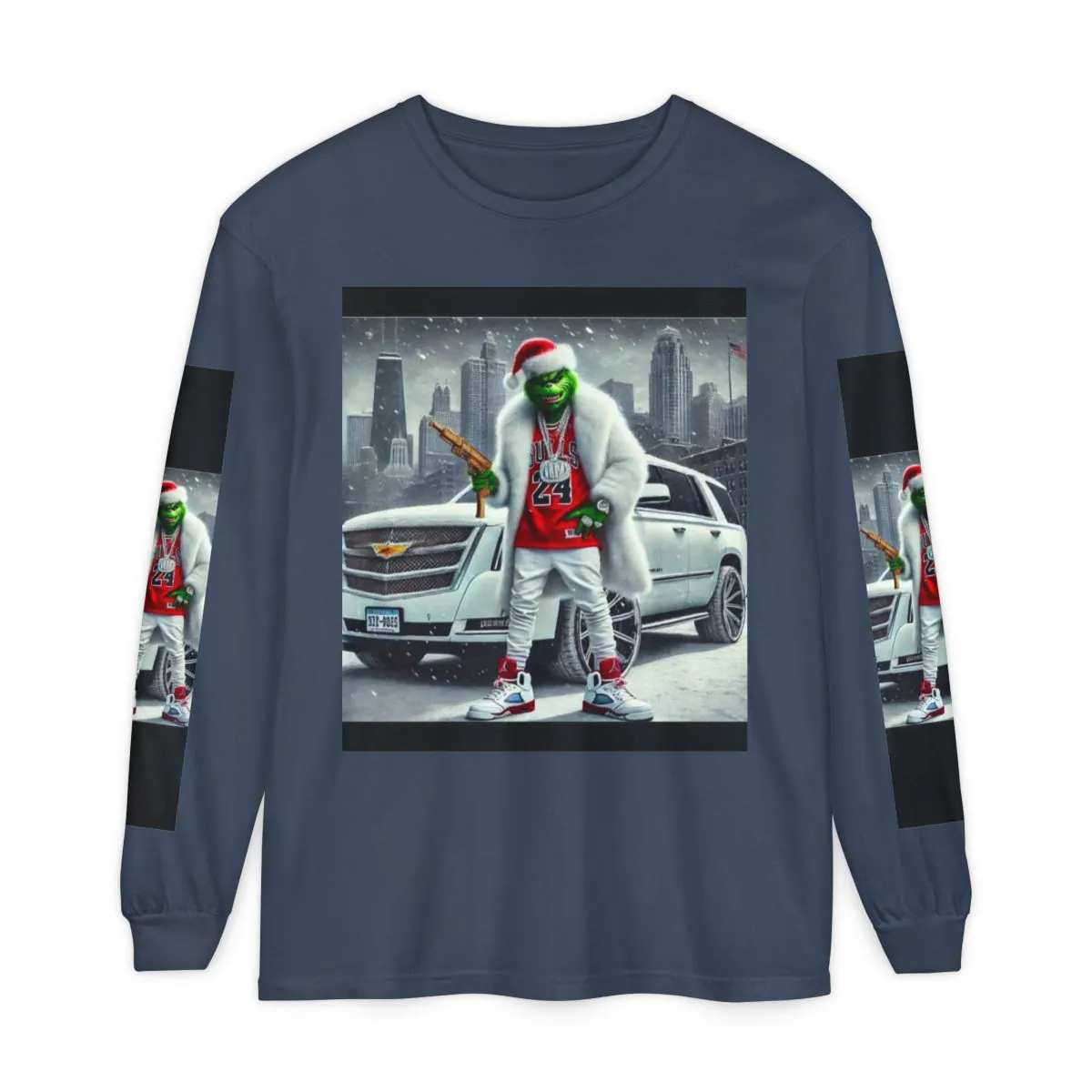 Grinch Streetwear Long Sleeve Tee — Holiday Urban Graphic