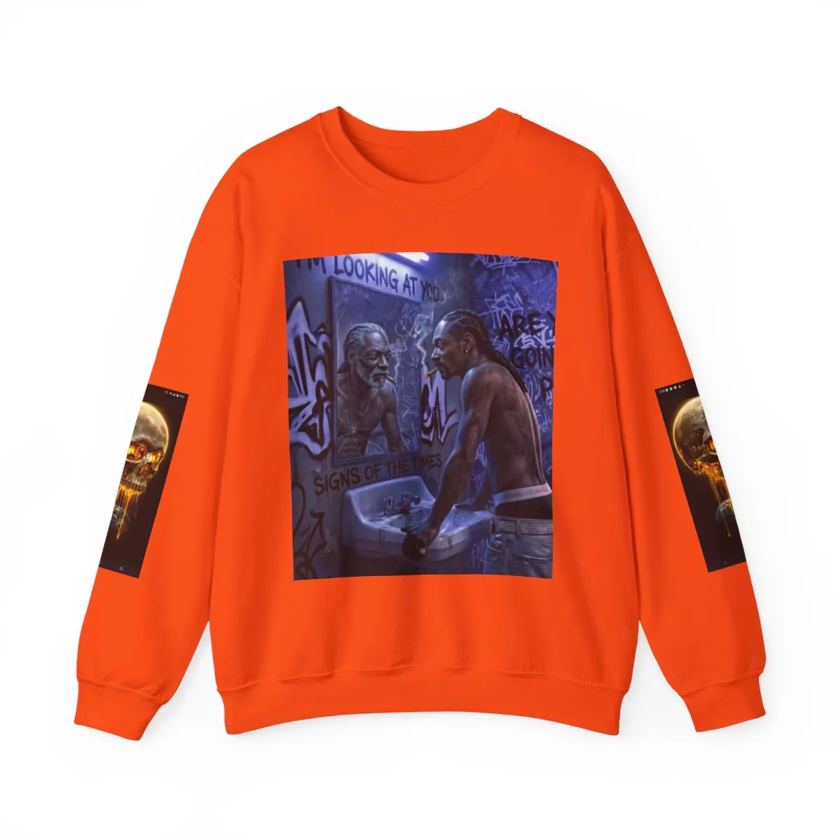 Crewneck Sweatshirt — Urban Night Mirror Graphic