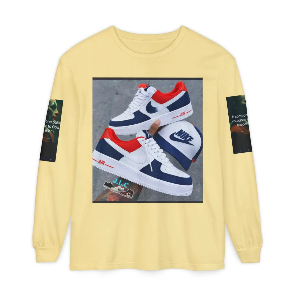Long Sleeve Tee — Retro Nike Sneaker & Pink Panther Graphic
